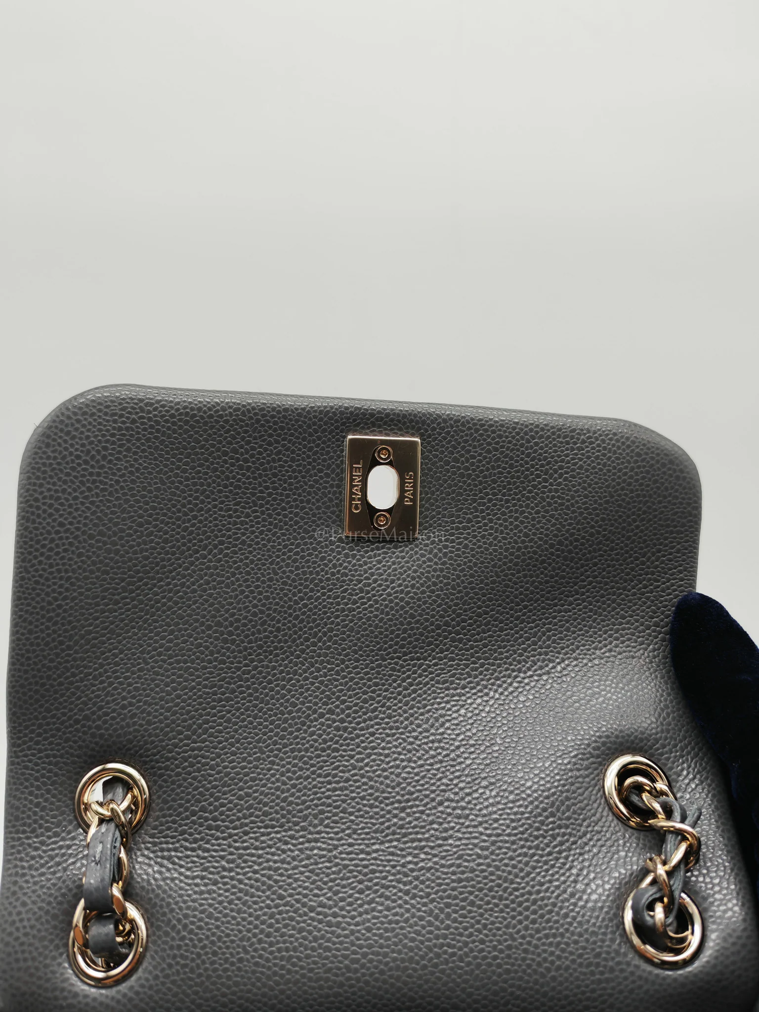 Chanel Mini Duma Backpack in Gray Quilted Caviar Leather and Light Gold Hardware (Microchip) - Image 21