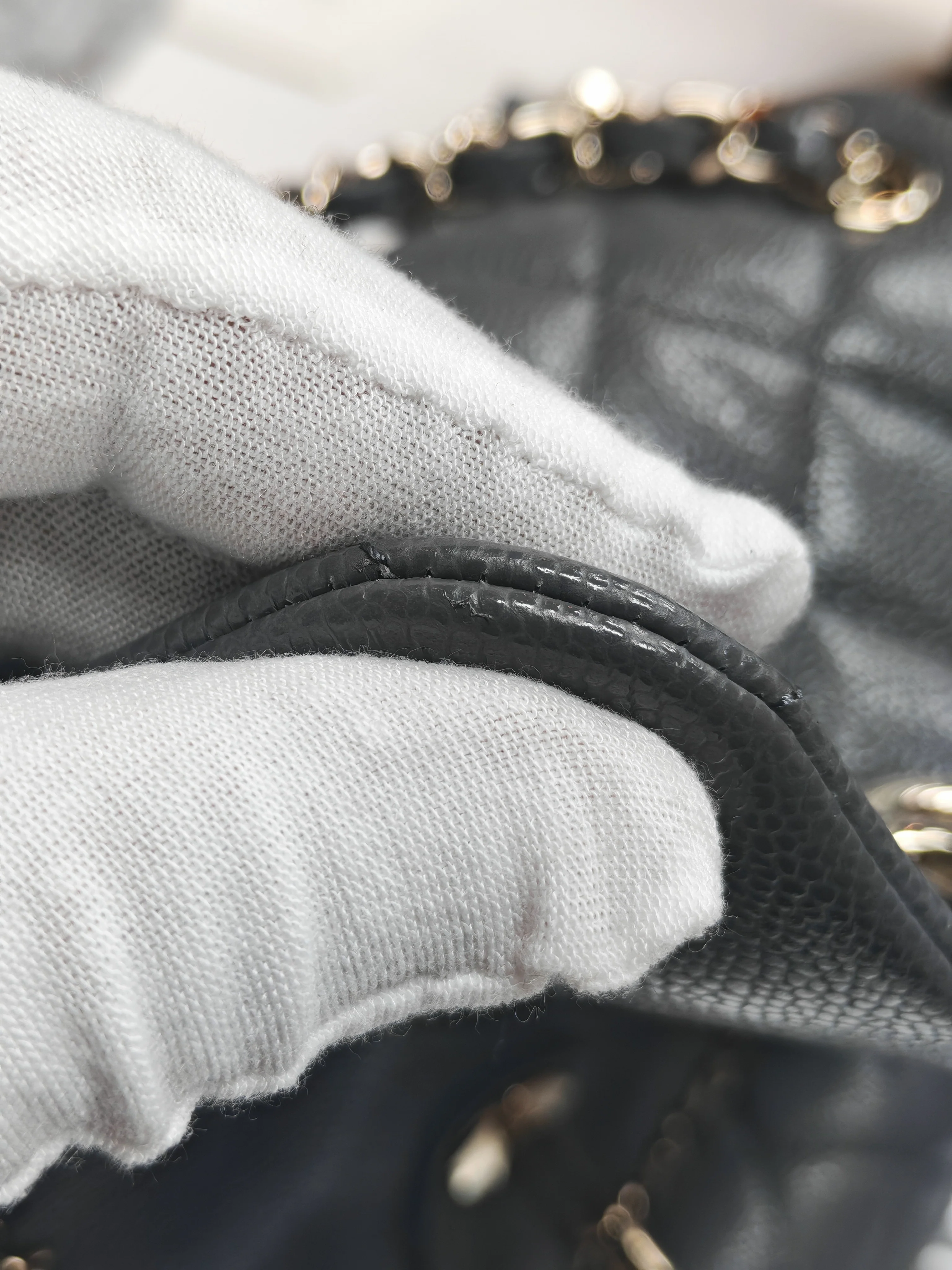 Chanel Mini Duma Backpack in Gray Quilted Caviar Leather and Light Gold Hardware (Microchip) - Image 32