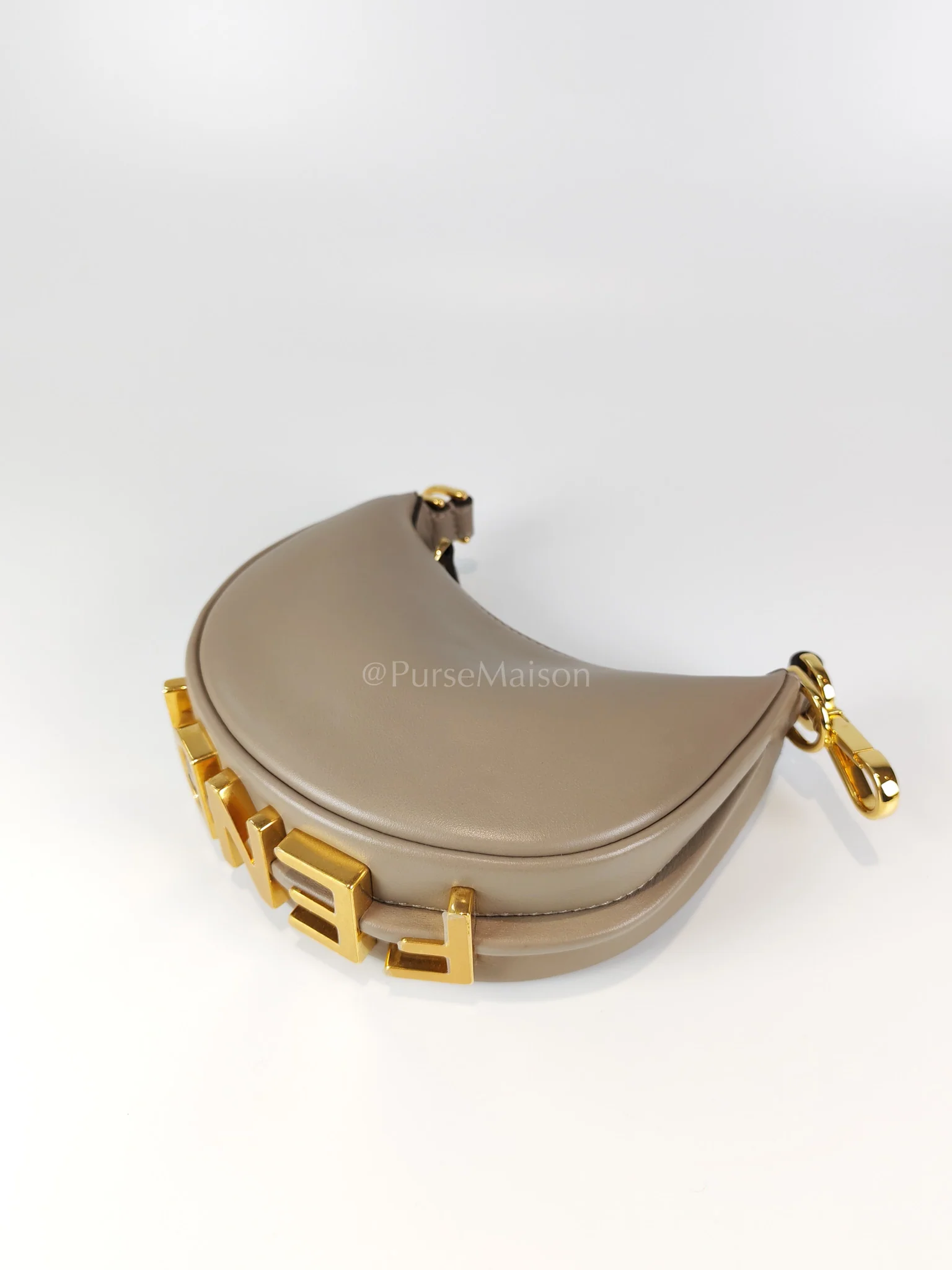 Fendi Mini Fendigraphy Hobo Bag Tortora in Beige Calfskin Leather & Gold Hardware - Image 11