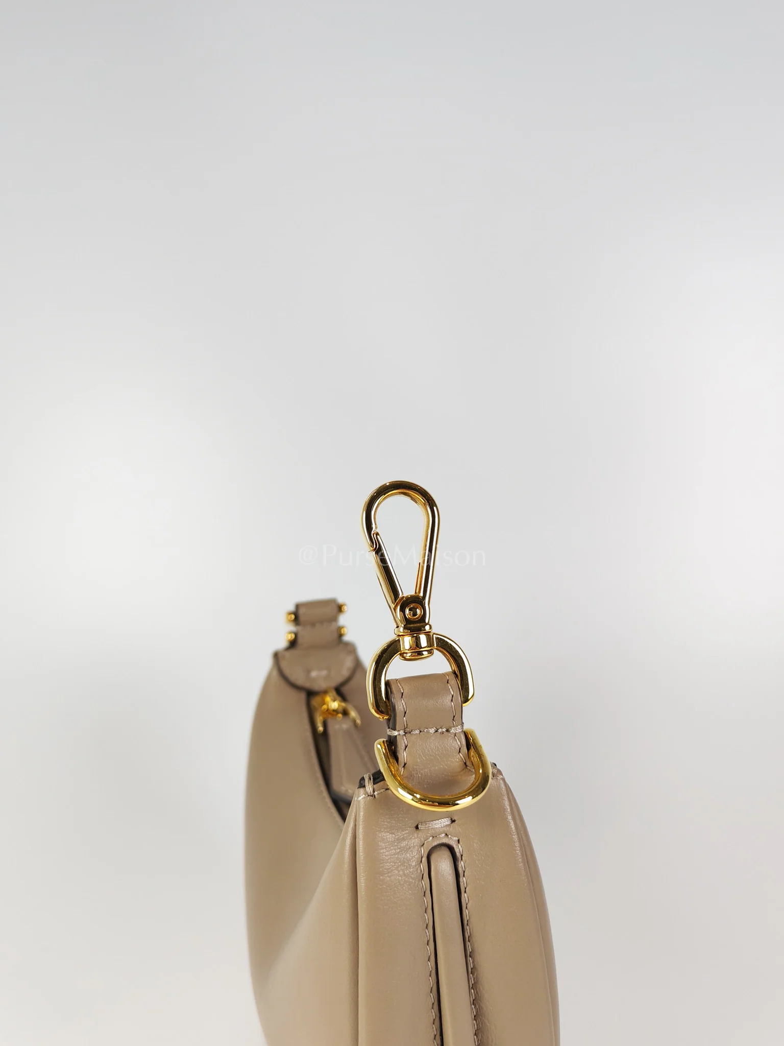 Fendi Mini Fendigraphy Hobo Bag Tortora in Beige Calfskin Leather & Gold Hardware - Image 12