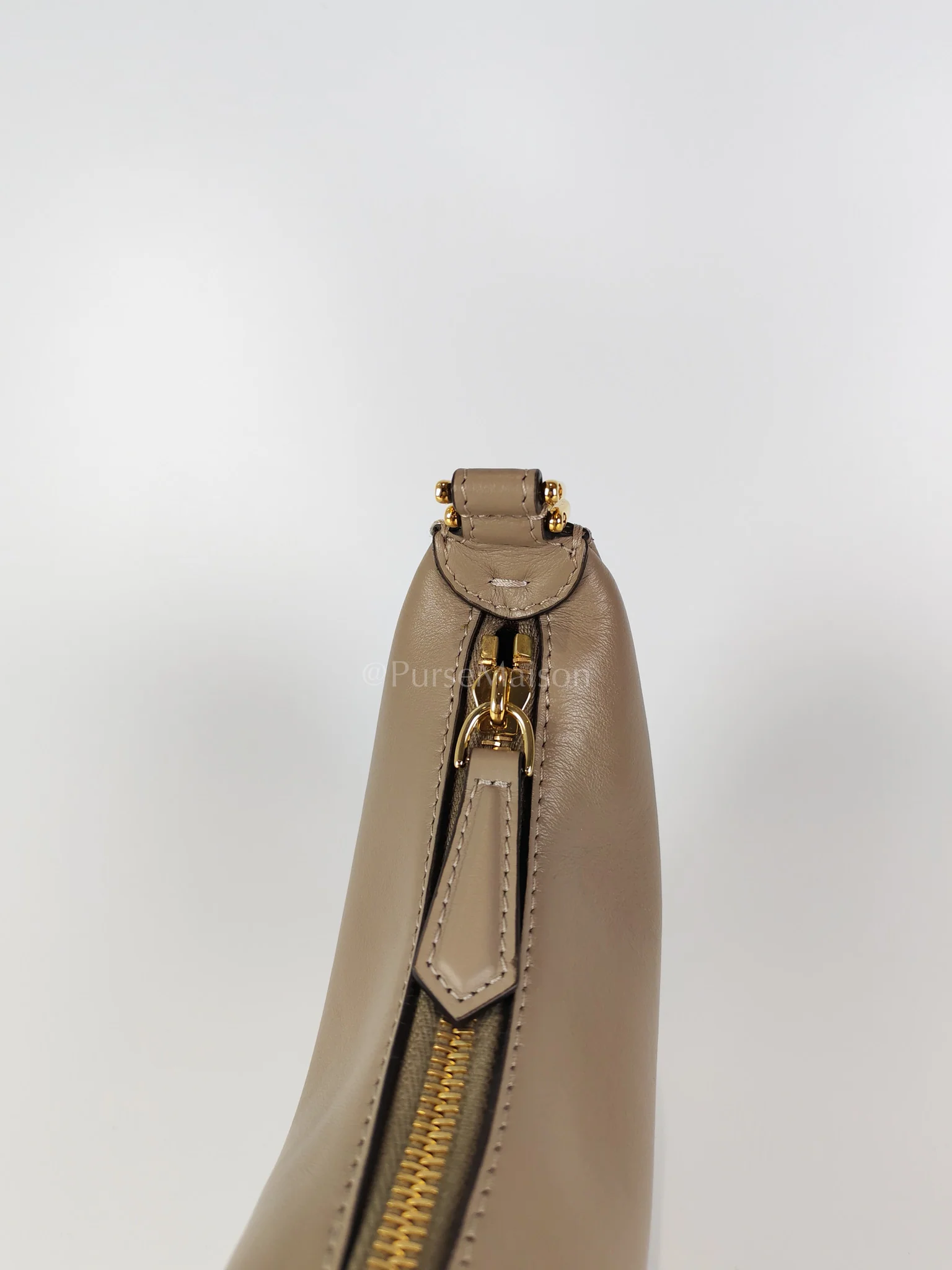 Fendi Mini Fendigraphy Hobo Bag Tortora in Beige Calfskin Leather & Gold Hardware - Image 17