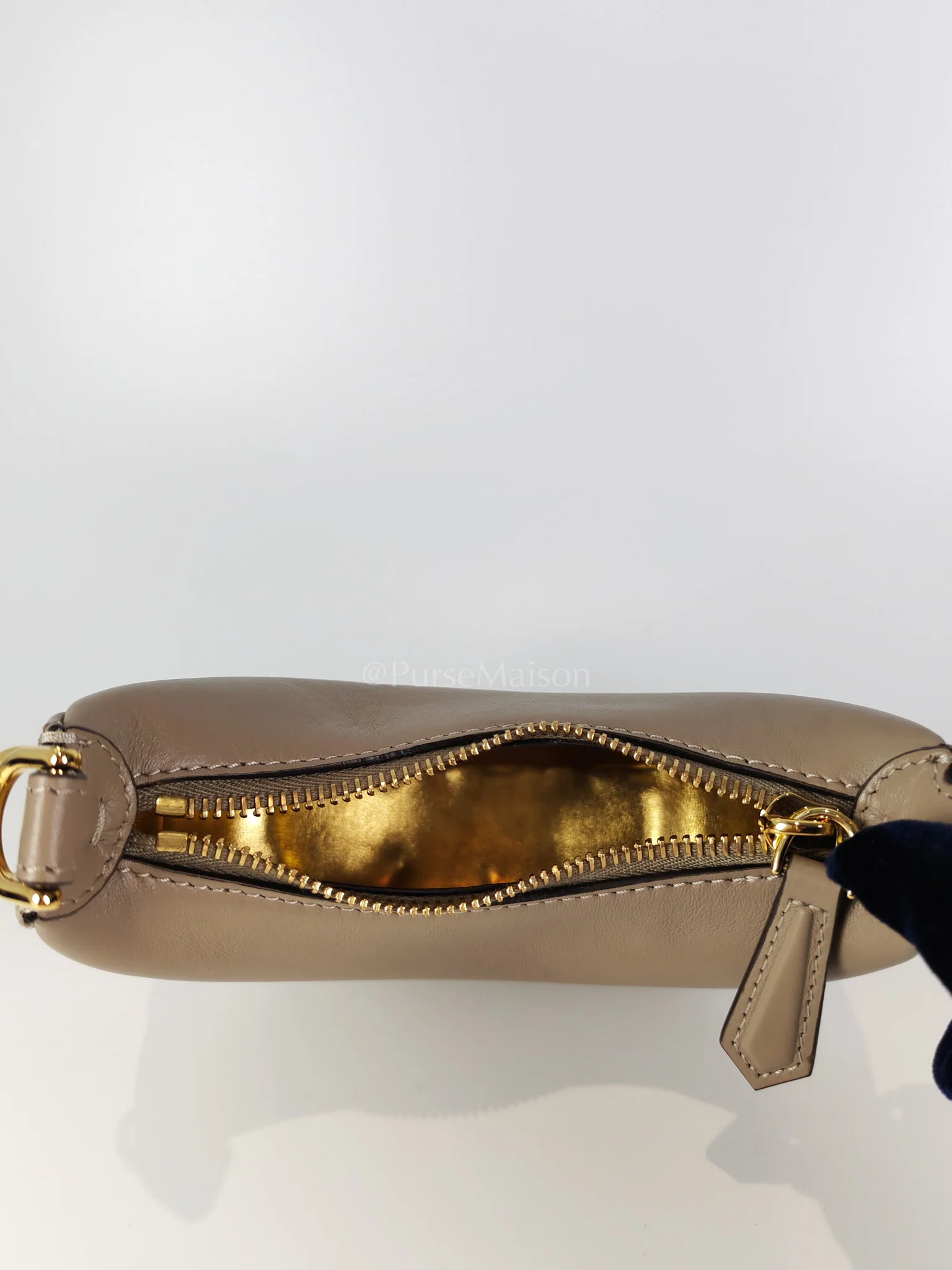 Fendi Mini Fendigraphy Hobo Bag Tortora in Beige Calfskin Leather & Gold Hardware - Image 22