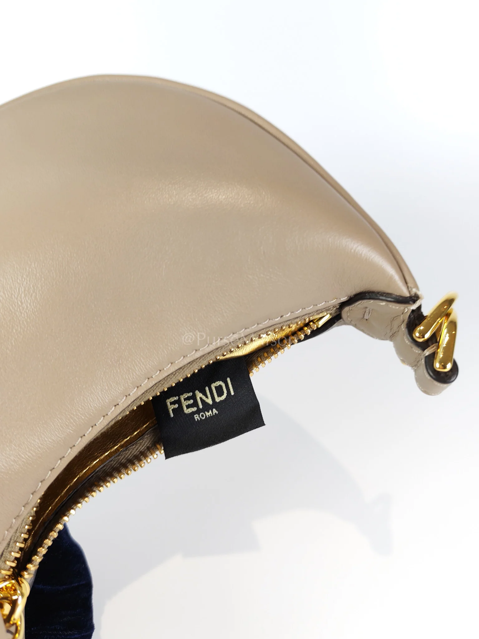 Fendi Mini Fendigraphy Hobo Bag Tortora in Beige Calfskin Leather & Gold Hardware - Image 26