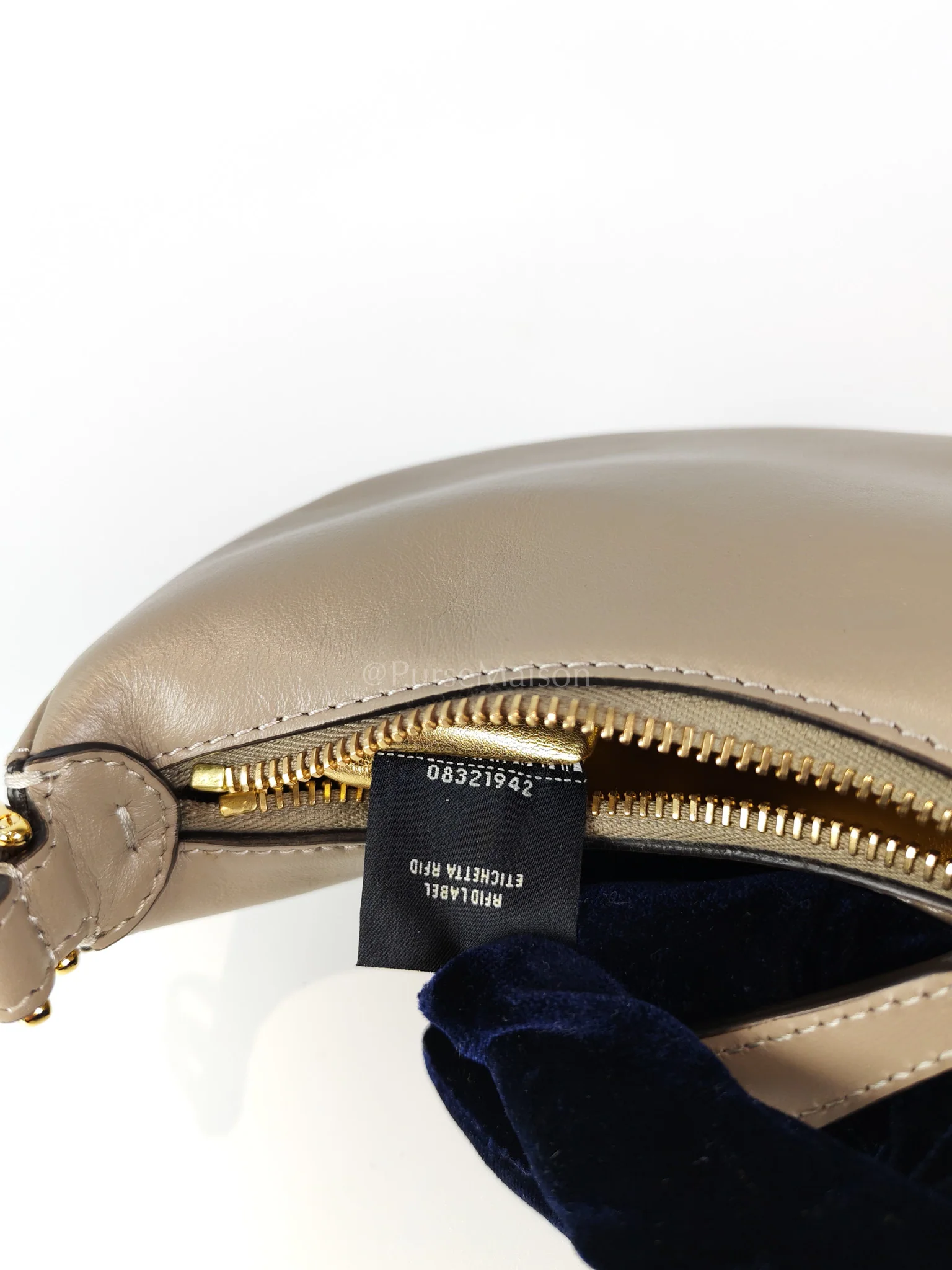 Fendi Mini Fendigraphy Hobo Bag Tortora in Beige Calfskin Leather & Gold Hardware - Image 27