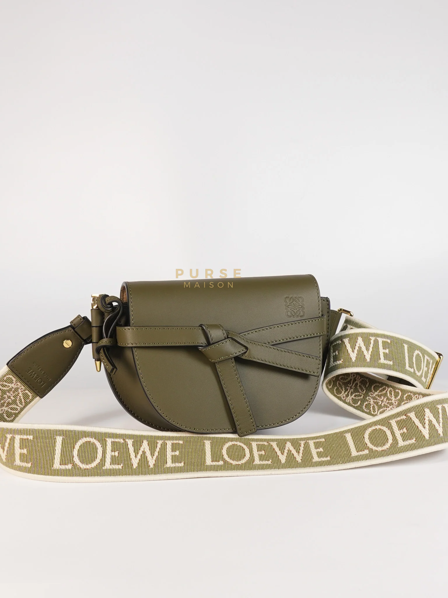 Loewe Mini Gate Bag in Army Green Smooth Calfskin Leather - Image 2