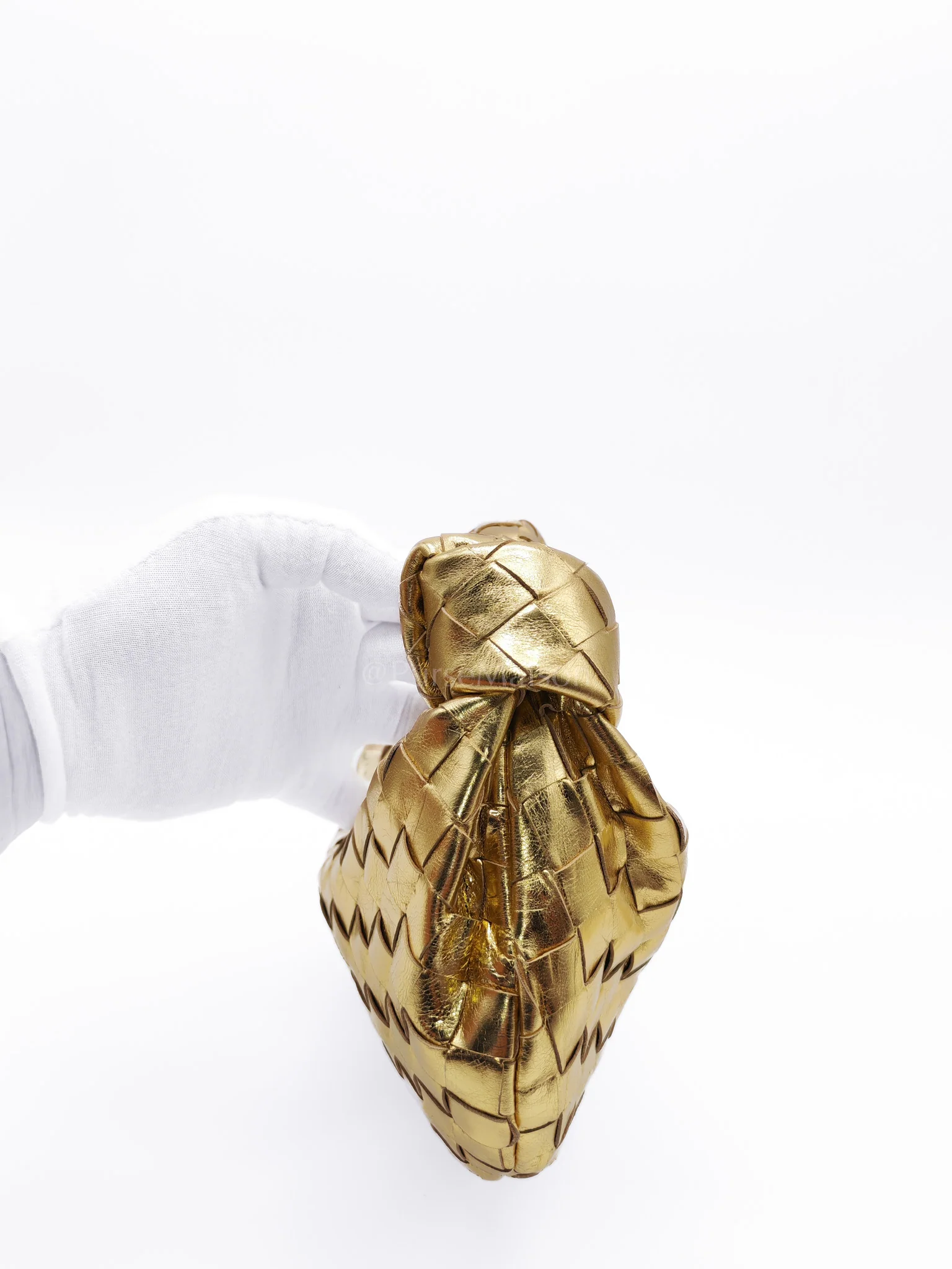 Bottega Veneta Mini Jodie Metallic Intrecciato Leather Hand Bag - Image 16