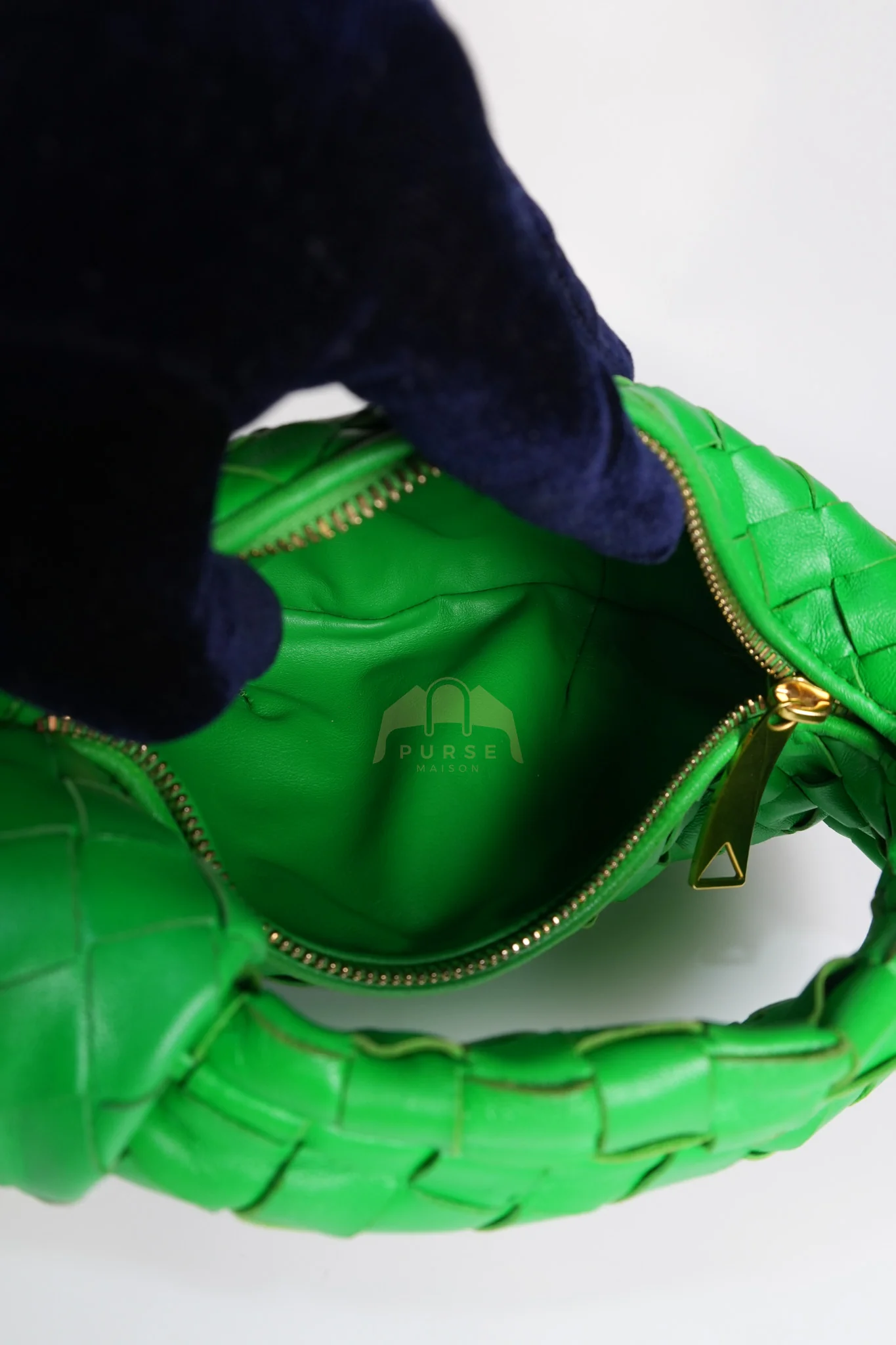 Bottega Veneta Mini Jodie in Green Nappa Intrecciato Leather & Gold Hardware - Image 18