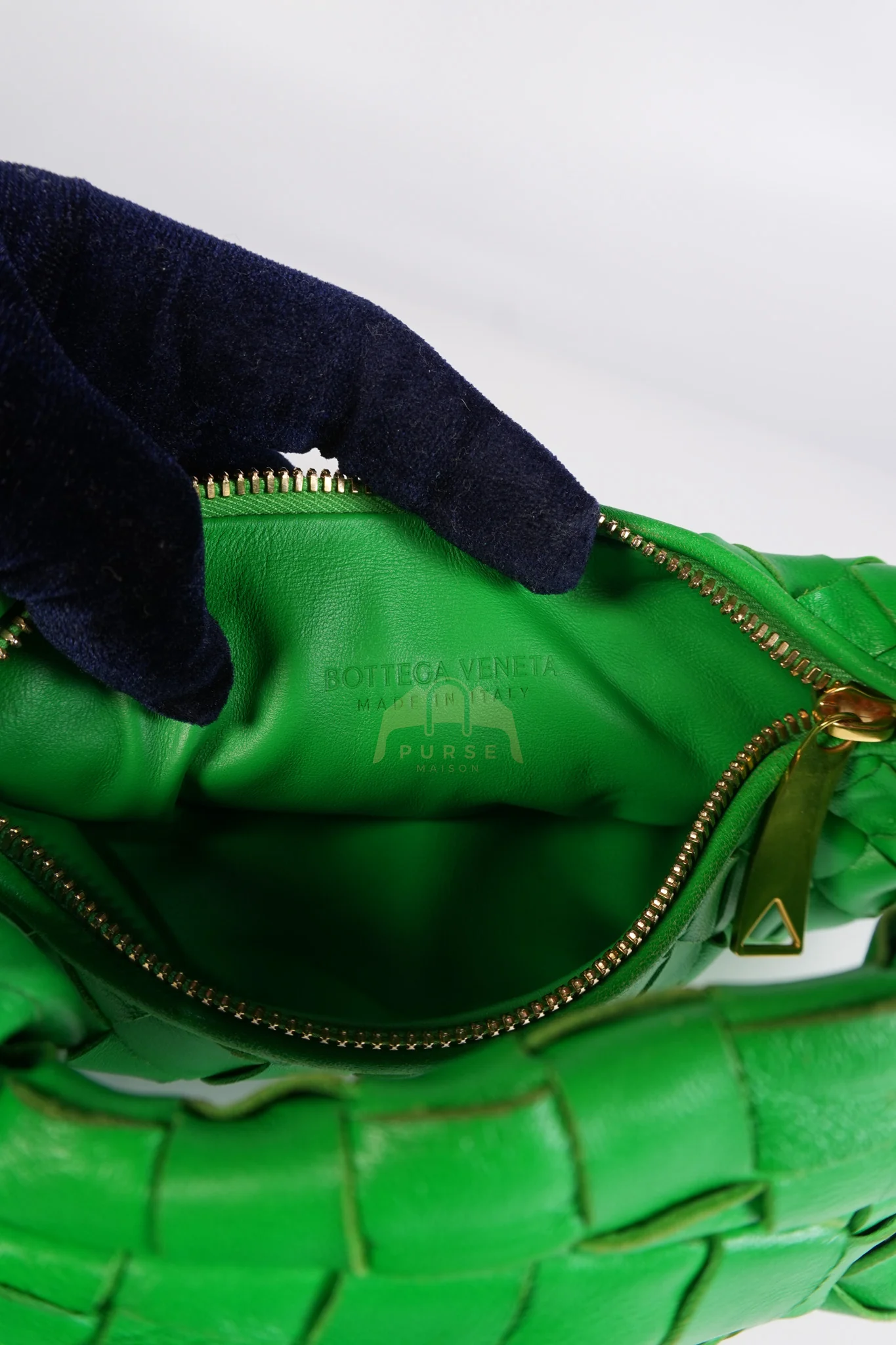 Bottega Veneta Mini Jodie in Green Nappa Intrecciato Leather & Gold Hardware - Image 19