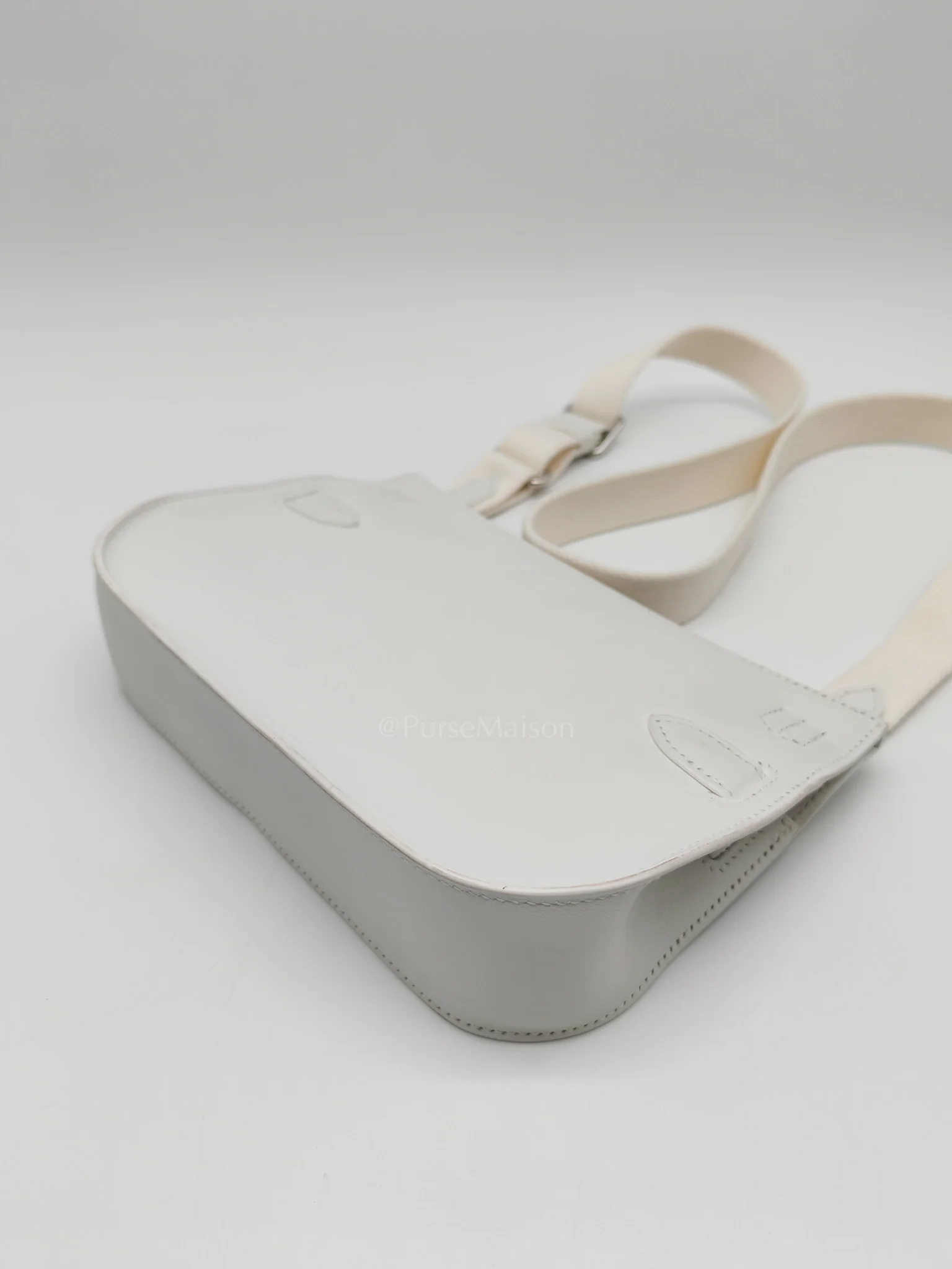 Hermes Mini Jypsiere in White Evercolor Leather Palladium Hardware Stamp W (2024) - Image 11