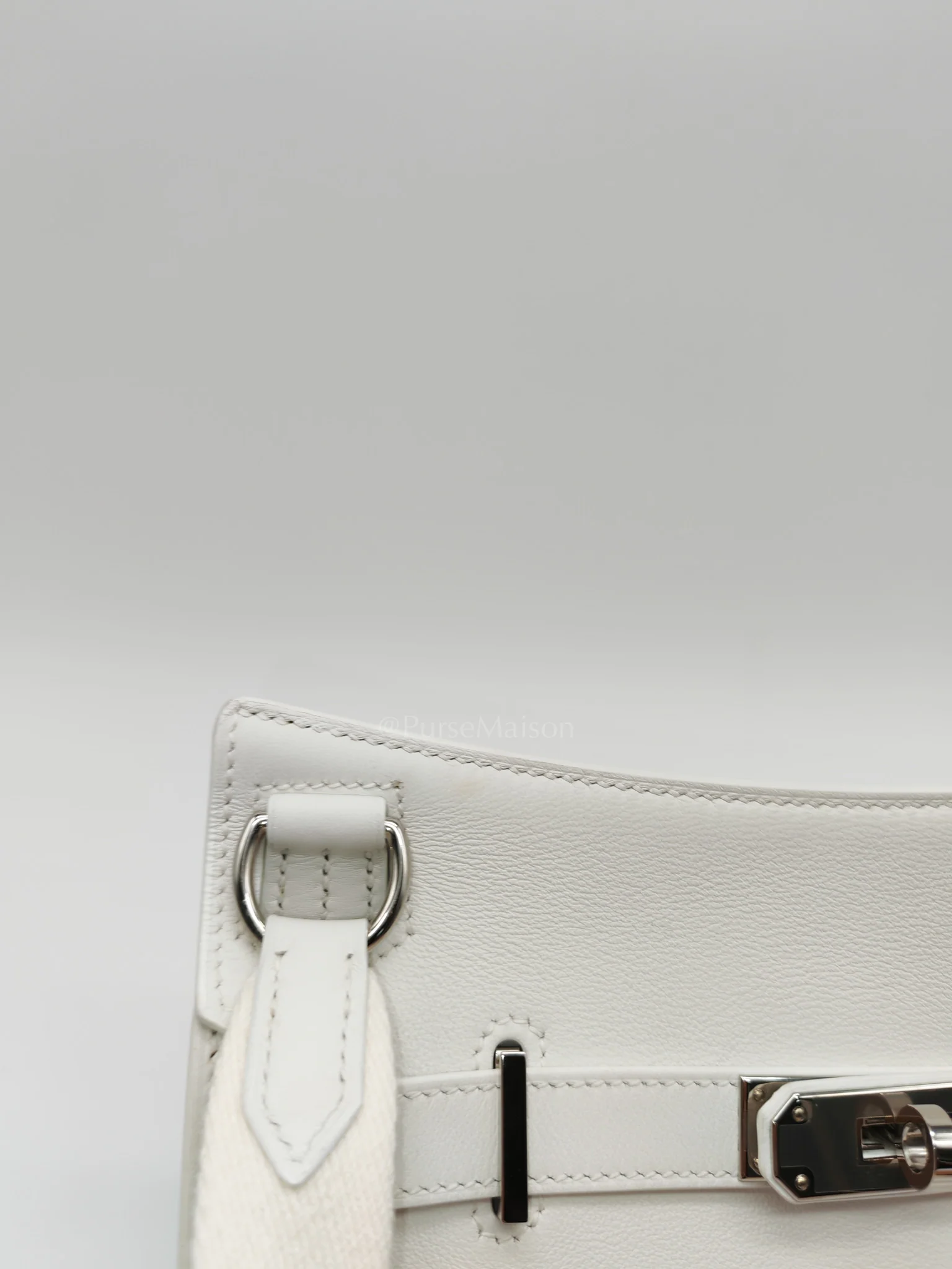 Hermes Mini Jypsiere in White Evercolor Leather Palladium Hardware Stamp W (2024) - Image 13