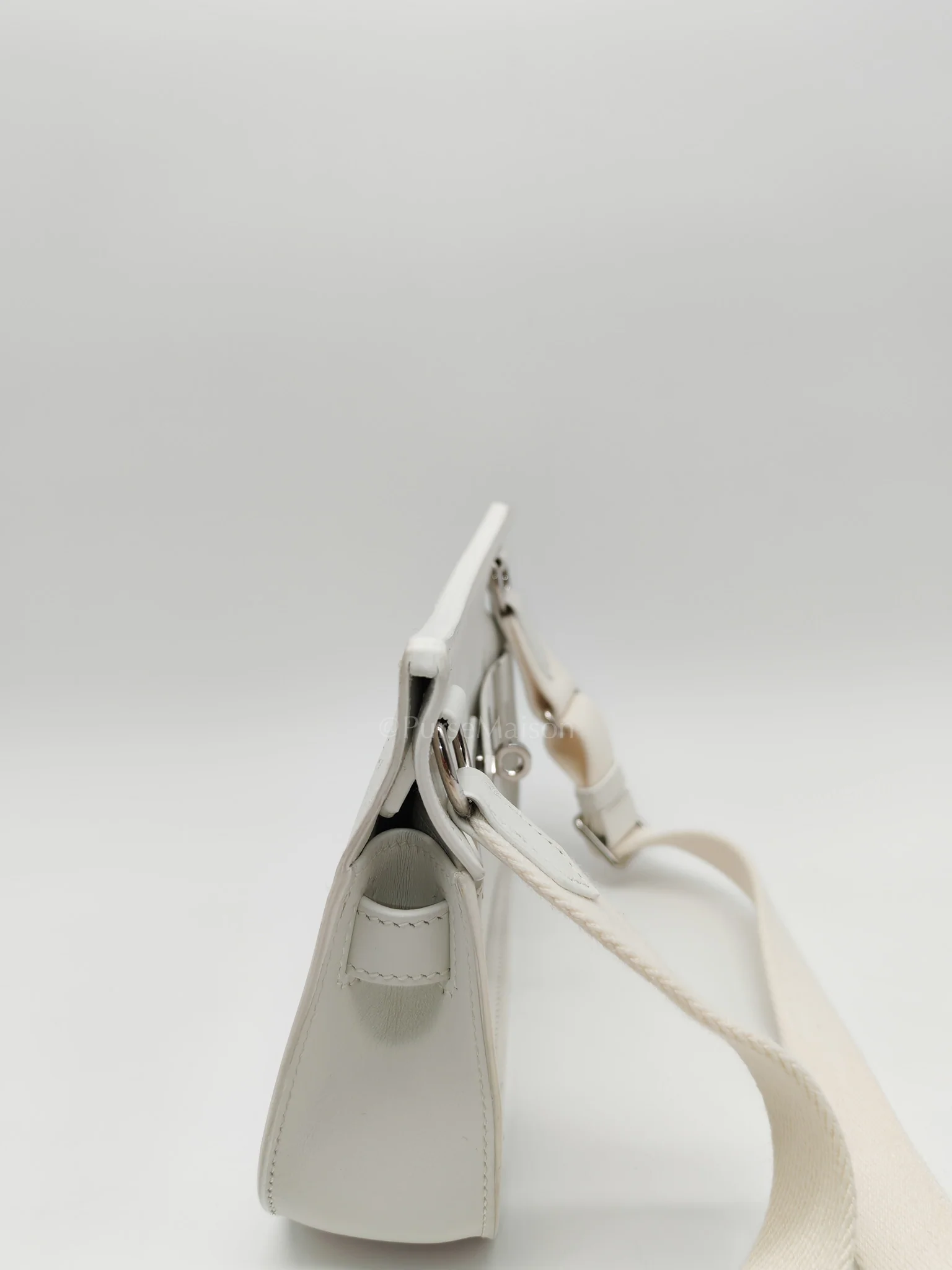 Hermes Mini Jypsiere in White Evercolor Leather Palladium Hardware Stamp W (2024) - Image 27