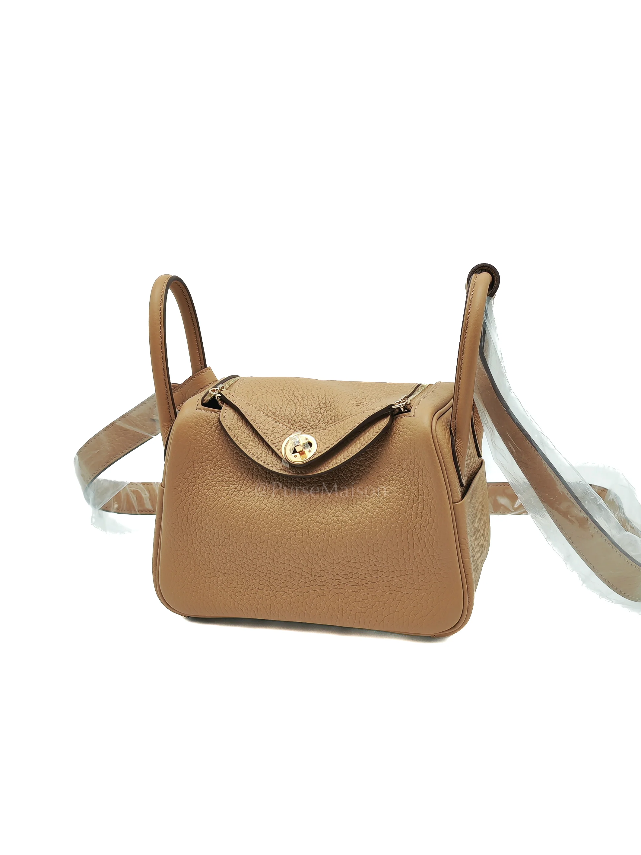 Hermes Mini Lindy Biscuit In Clemence Leather and Gold Hardware Stamp K (2025) - Image 2