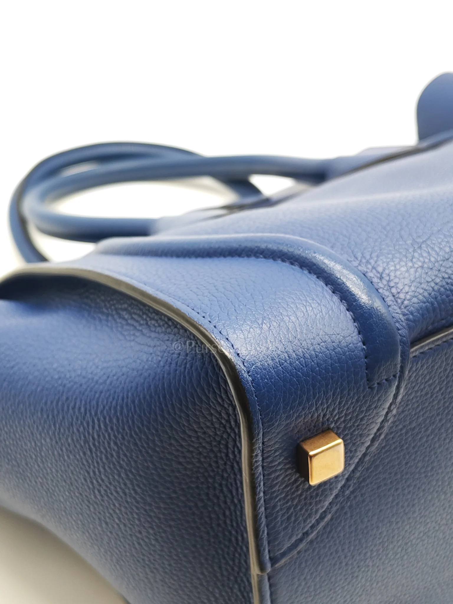 Celine Mini Luggage Tote Bag in Blue Grained Calfskin Leather - Image 12