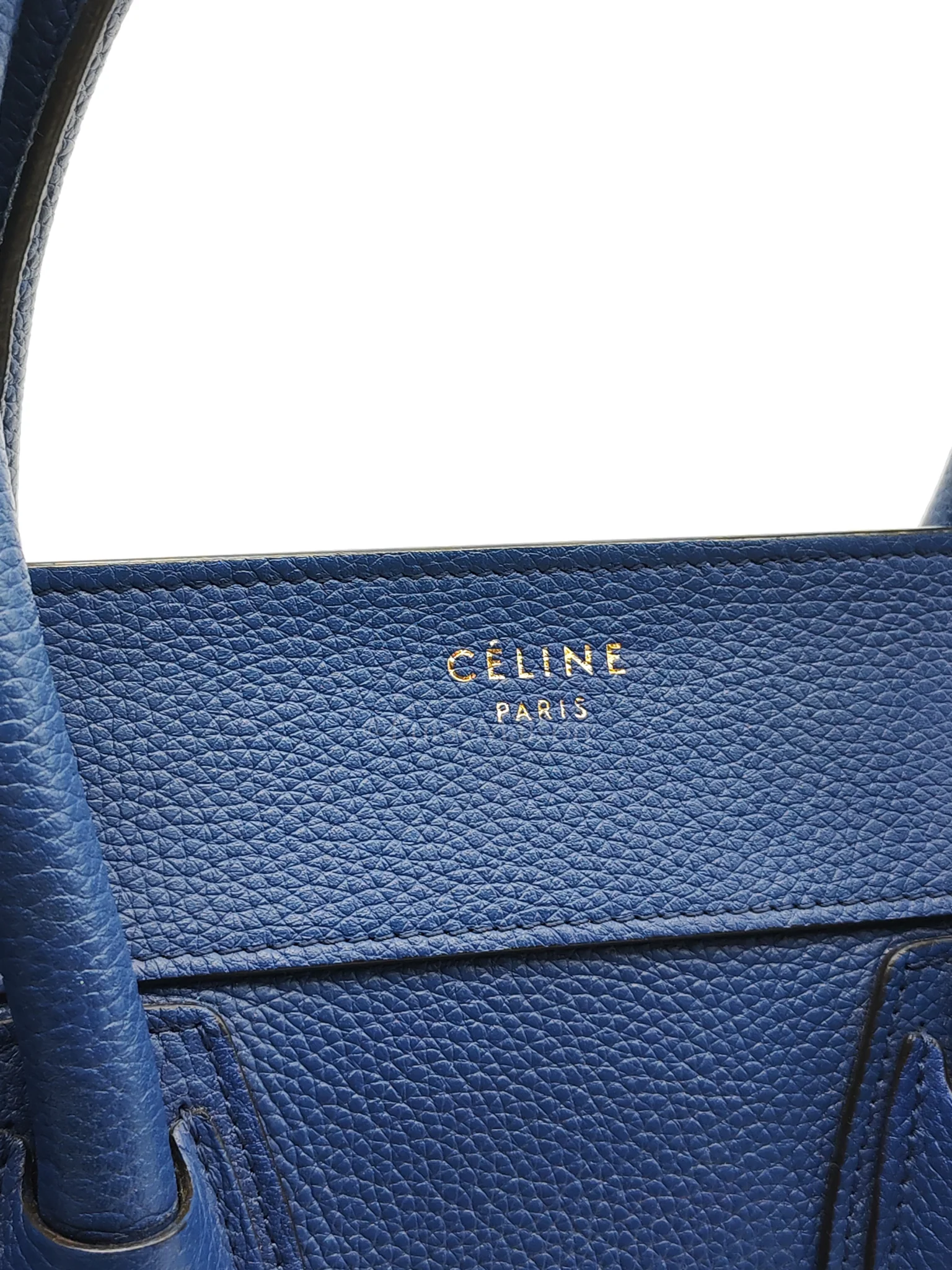 Celine Mini Luggage Tote Bag in Blue Grained Calfskin Leather - Image 20