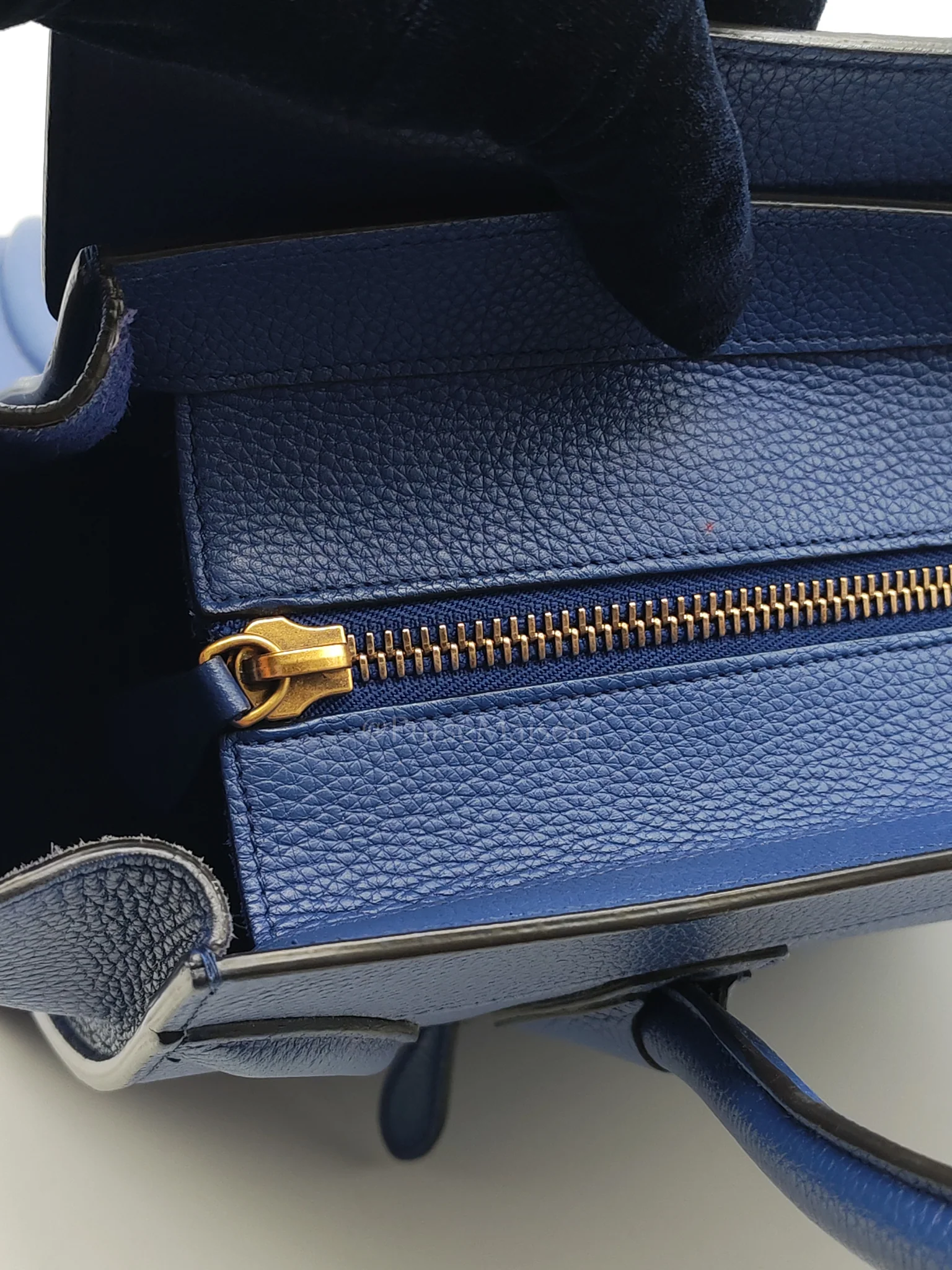 Celine Mini Luggage Tote Bag in Blue Grained Calfskin Leather - Image 21