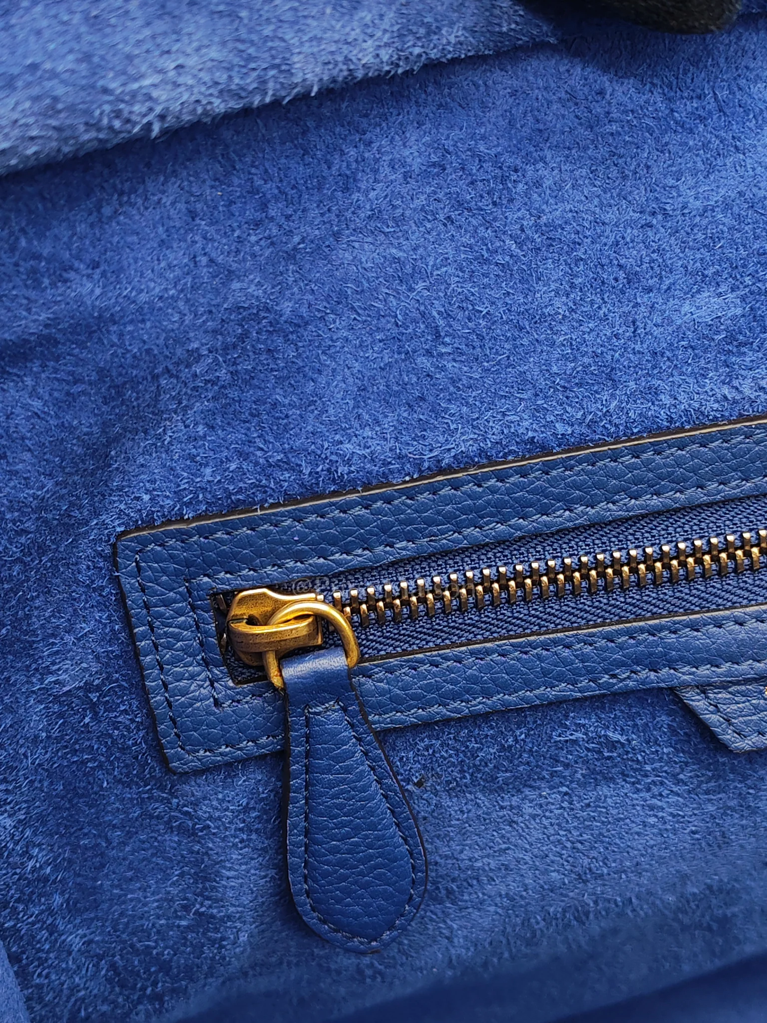 Celine Mini Luggage Tote Bag in Blue Grained Calfskin Leather - Image 26