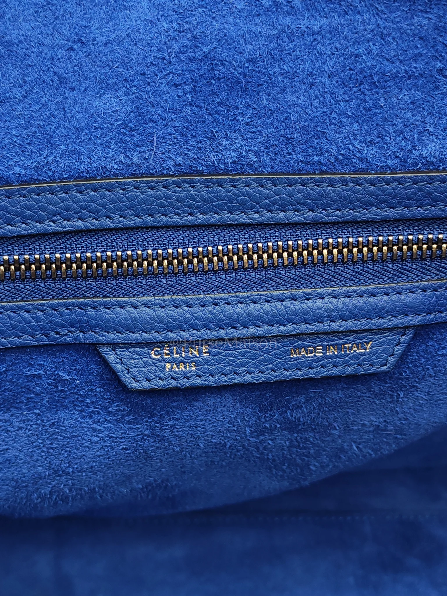 Celine Mini Luggage Tote Bag in Blue Grained Calfskin Leather - Image 27