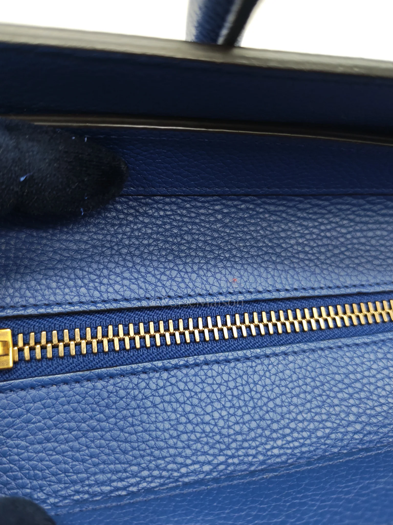 Celine Mini Luggage Tote Bag in Blue Grained Calfskin Leather - Image 30