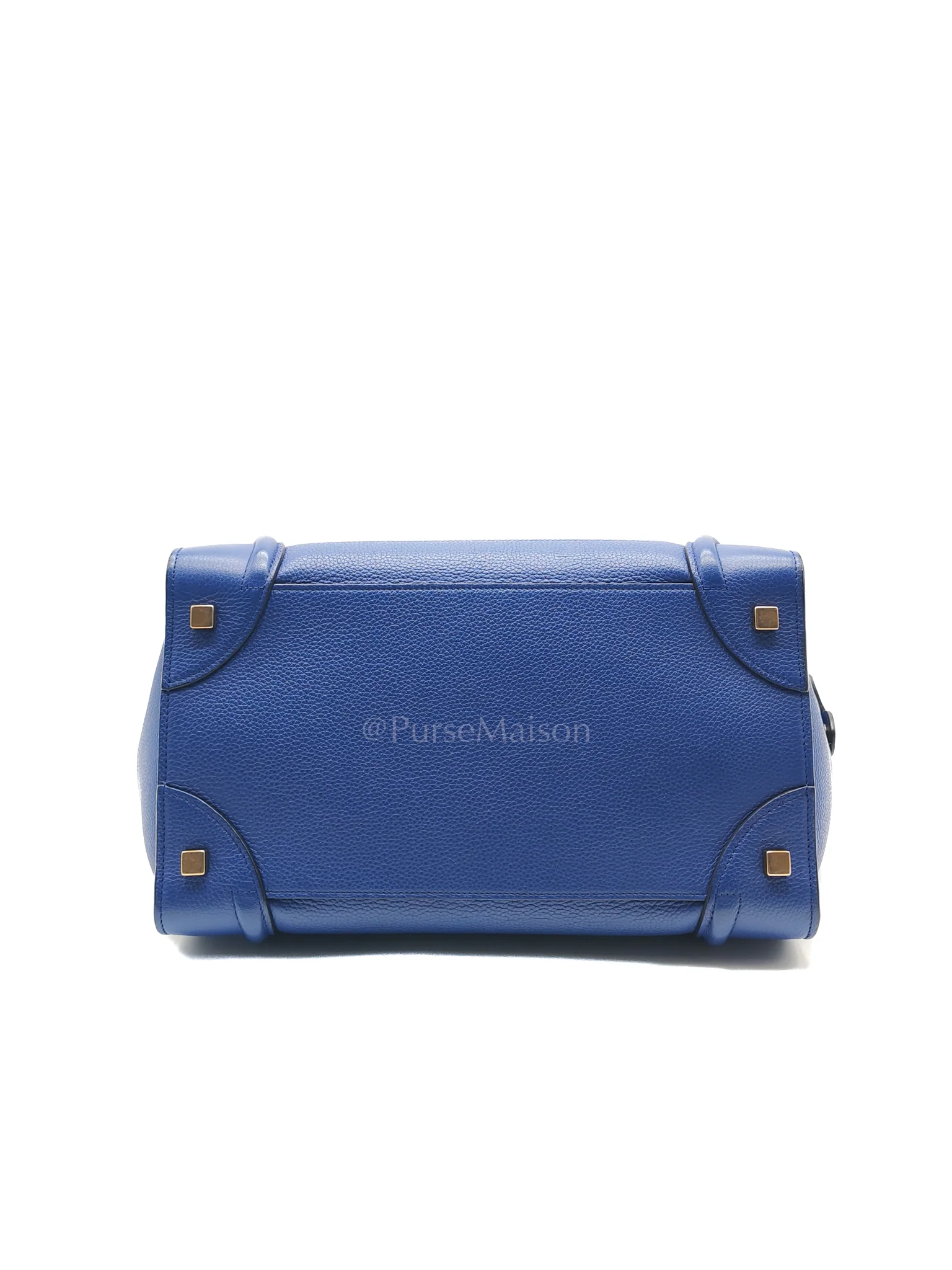 Celine Mini Luggage Tote Bag in Blue Grained Calfskin Leather - Image 7