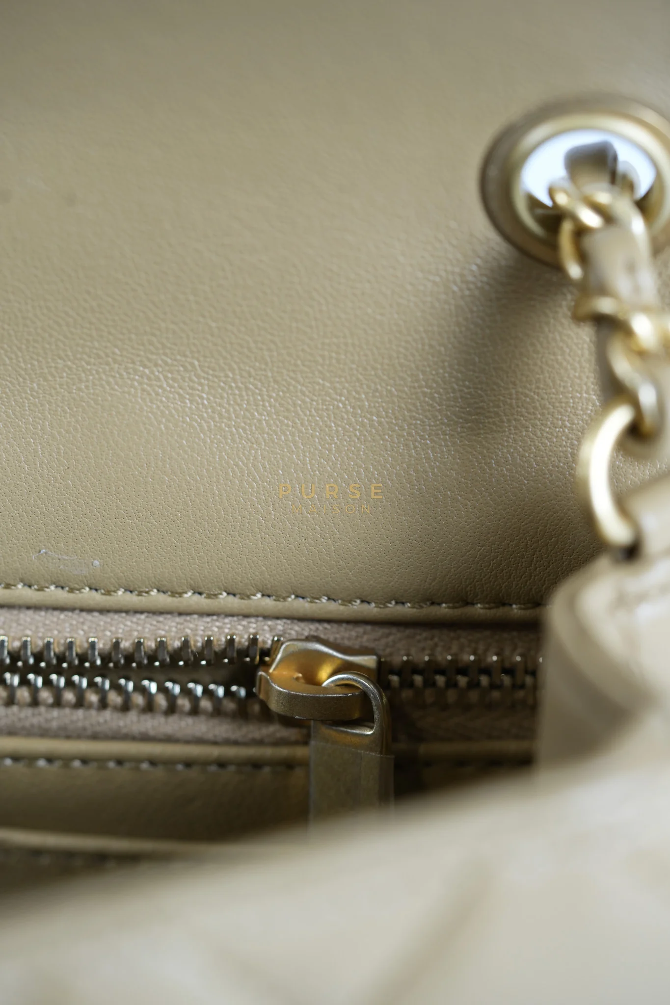 Chanel Mini Rectangle Flap Bag in Pearl Crush Beige Fonce Lambskin Leather & Gold Hardware Microchip - Image 23