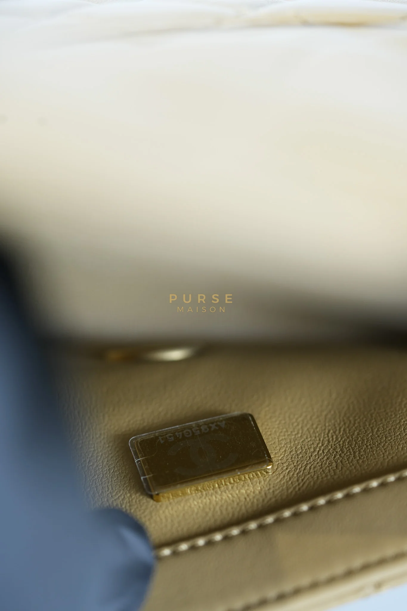 Chanel Mini Rectangle Flap Bag in Pearl Crush Beige Fonce Lambskin Leather & Gold Hardware Microchip - Image 29