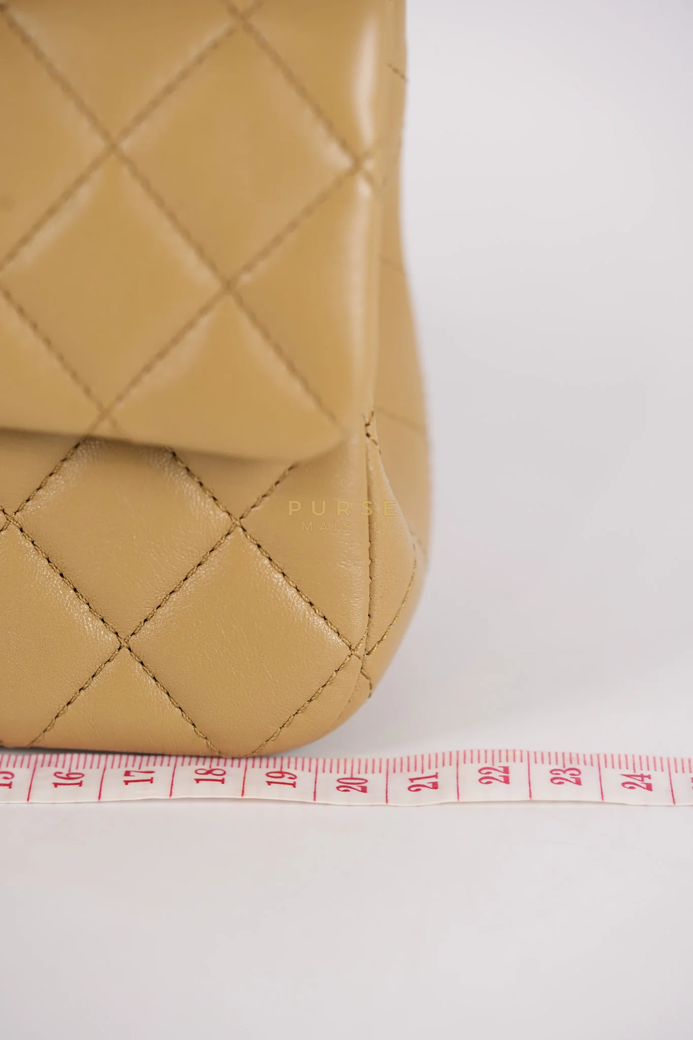 Chanel Mini Rectangle Flap Bag in Pearl Crush Beige Fonce Lambskin Leather & Gold Hardware Microchip - Image 30