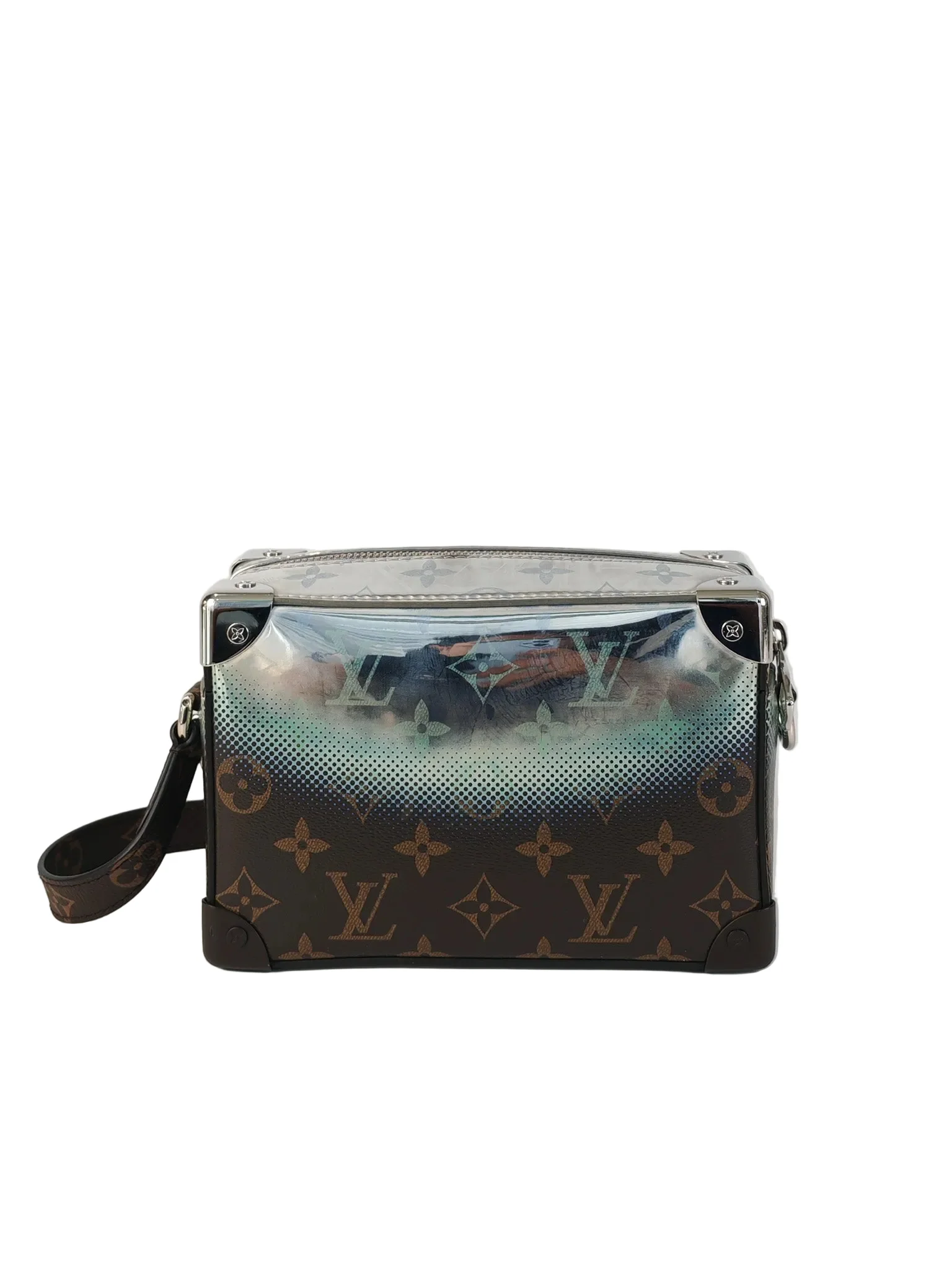 Louis Vuitton Mini Soft Trunk in Metallic Nebula Monogram & Silver Hardware Microchip - Image 4