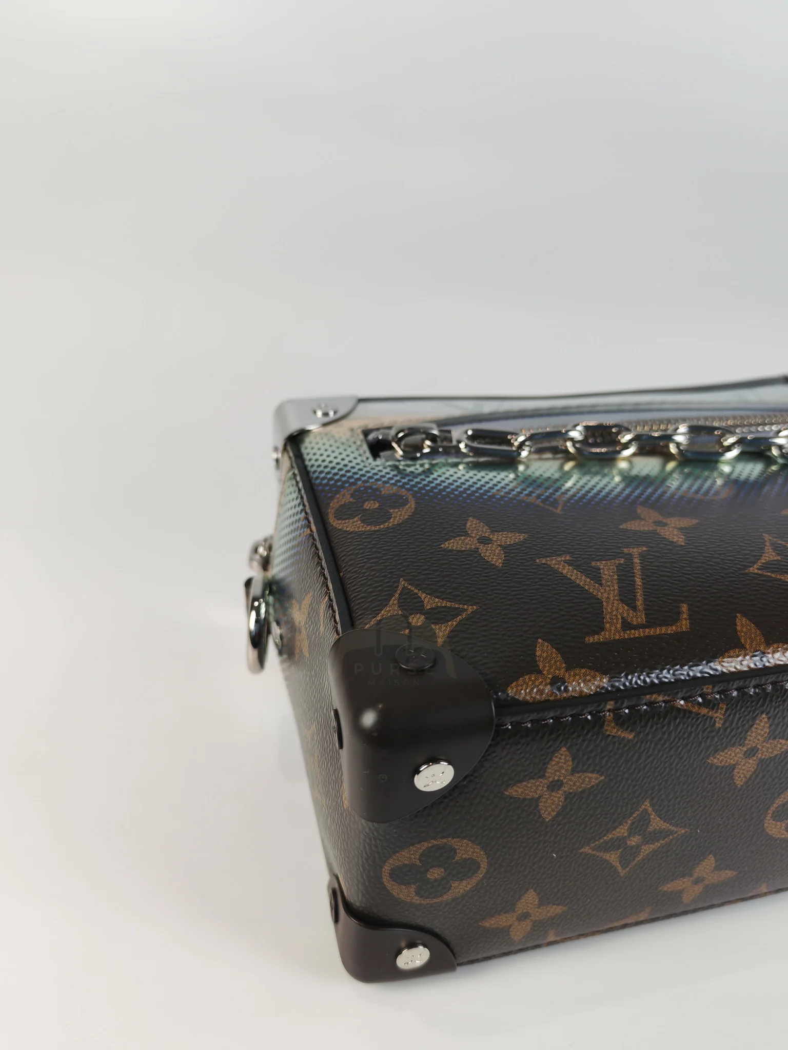 Louis Vuitton Mini Soft Trunk in Metallic Nebula Monogram & Silver Hardware Microchip - Image 8