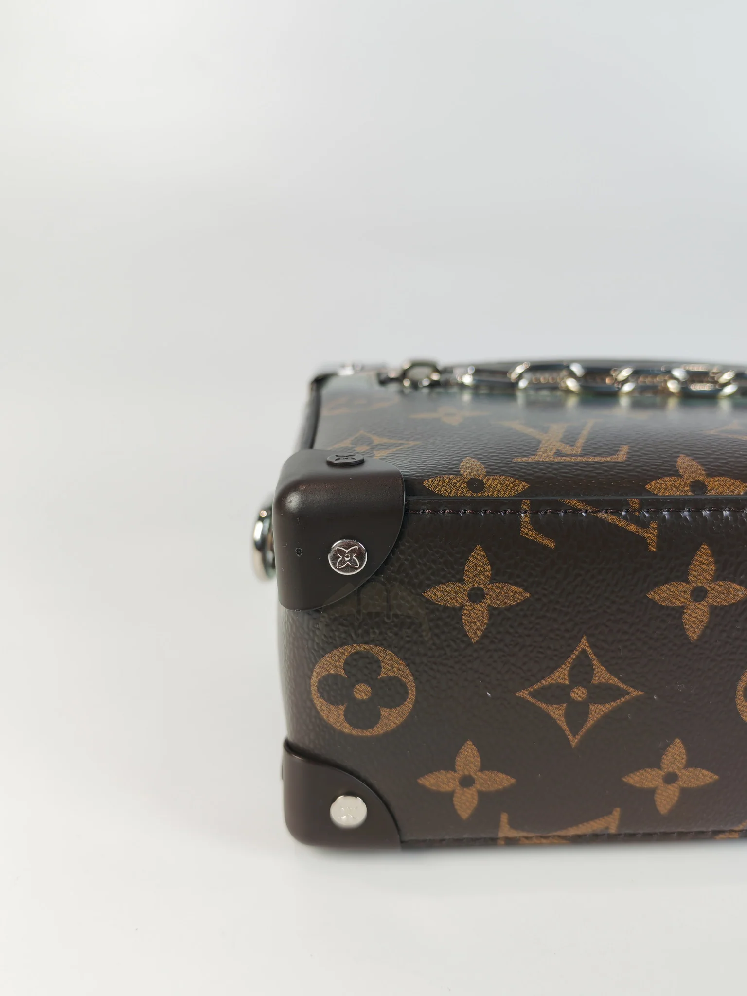 Louis Vuitton Mini Soft Trunk in Metallic Nebula Monogram & Silver Hardware Microchip - Image 9