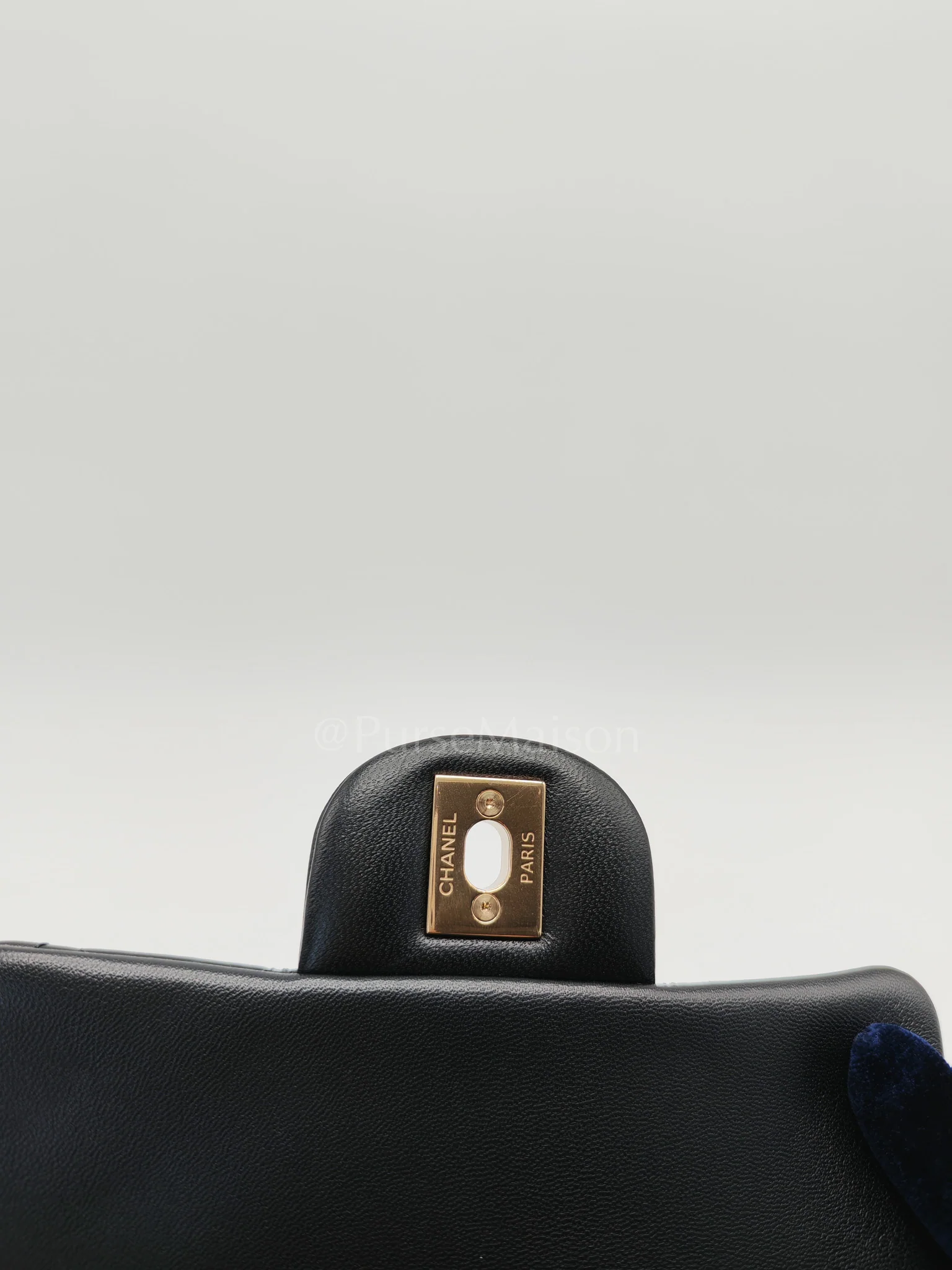 Chanel Mini Square in Black Quilted Lambskin Leather and Light Gold Hardware (Microchip) - Image 14