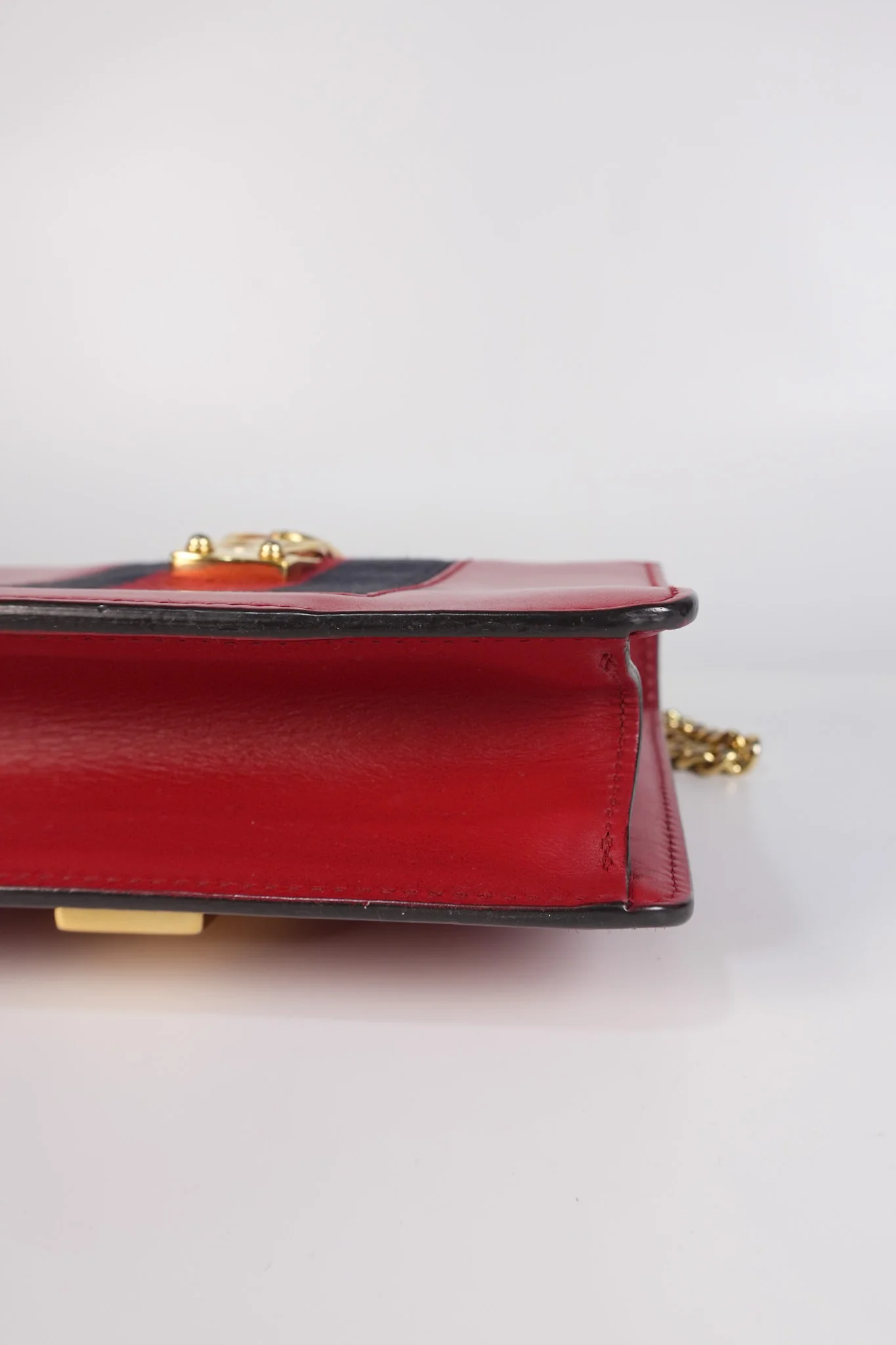 Gucci Mini Sylvie Shoulder Bag in Red Calfskin Leather & Gold Hardware - Image 14