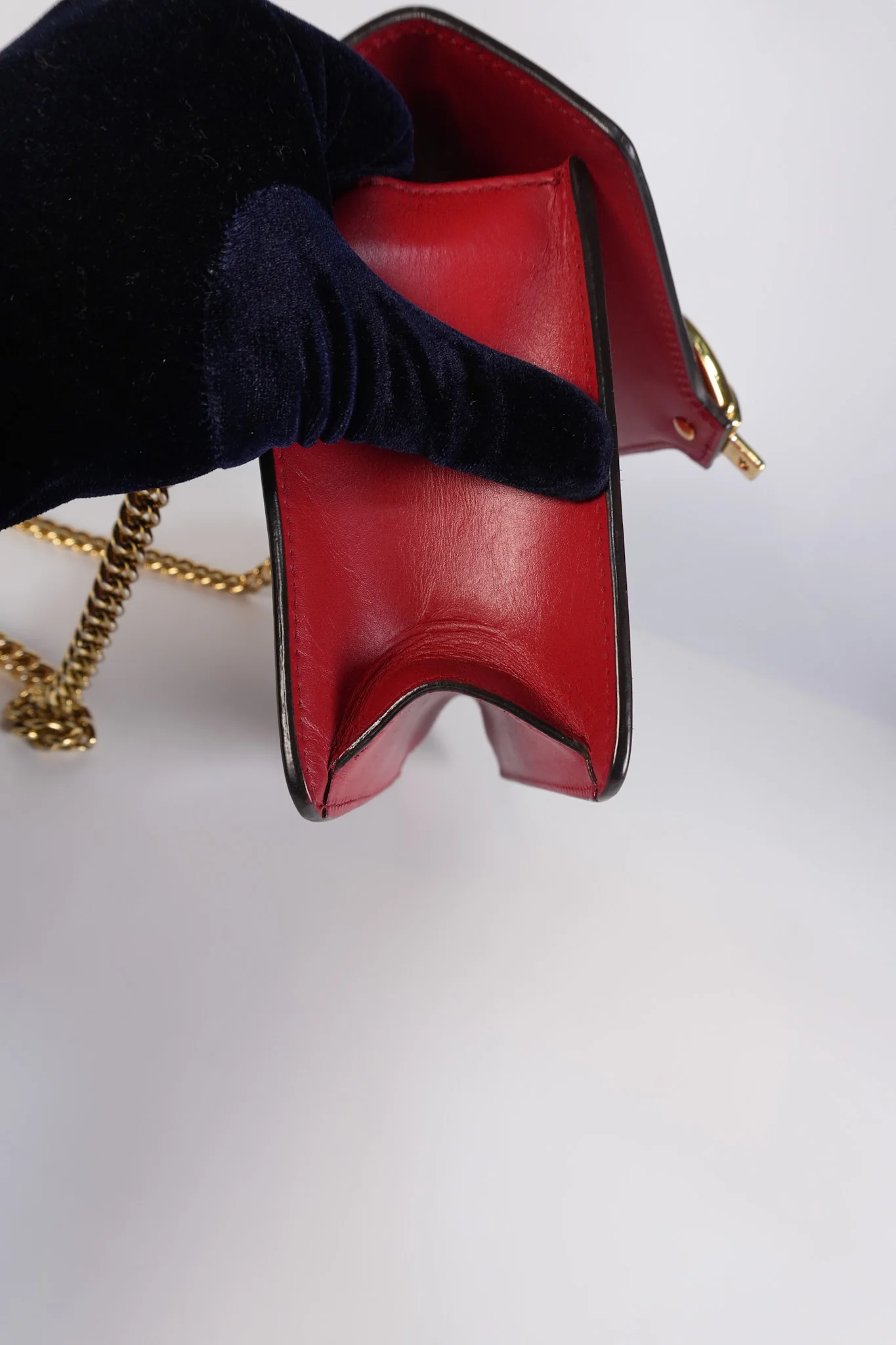 Gucci Mini Sylvie Shoulder Bag in Red Calfskin Leather & Gold Hardware - Image 20