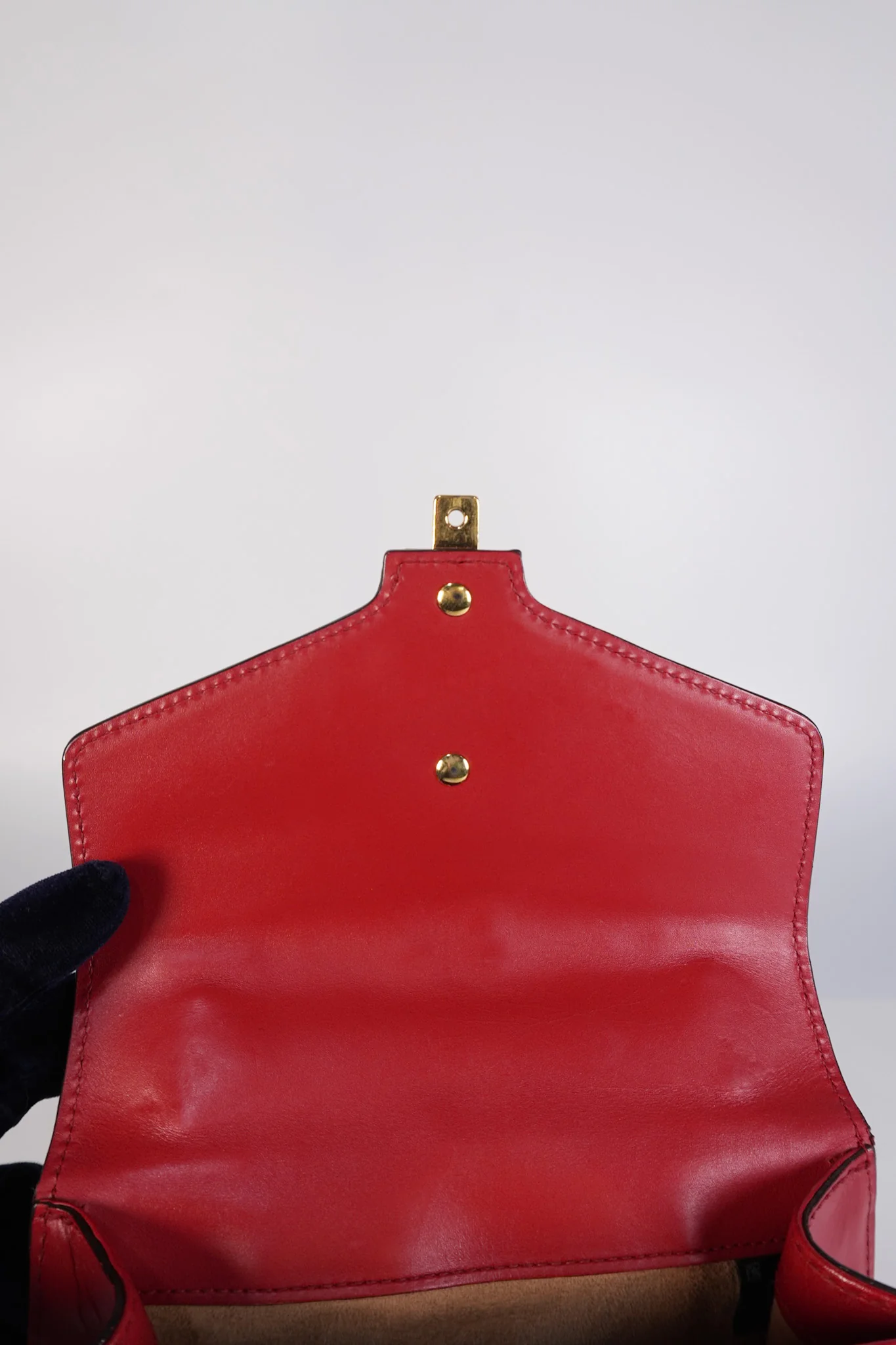Gucci Mini Sylvie Shoulder Bag in Red Calfskin Leather & Gold Hardware - Image 23