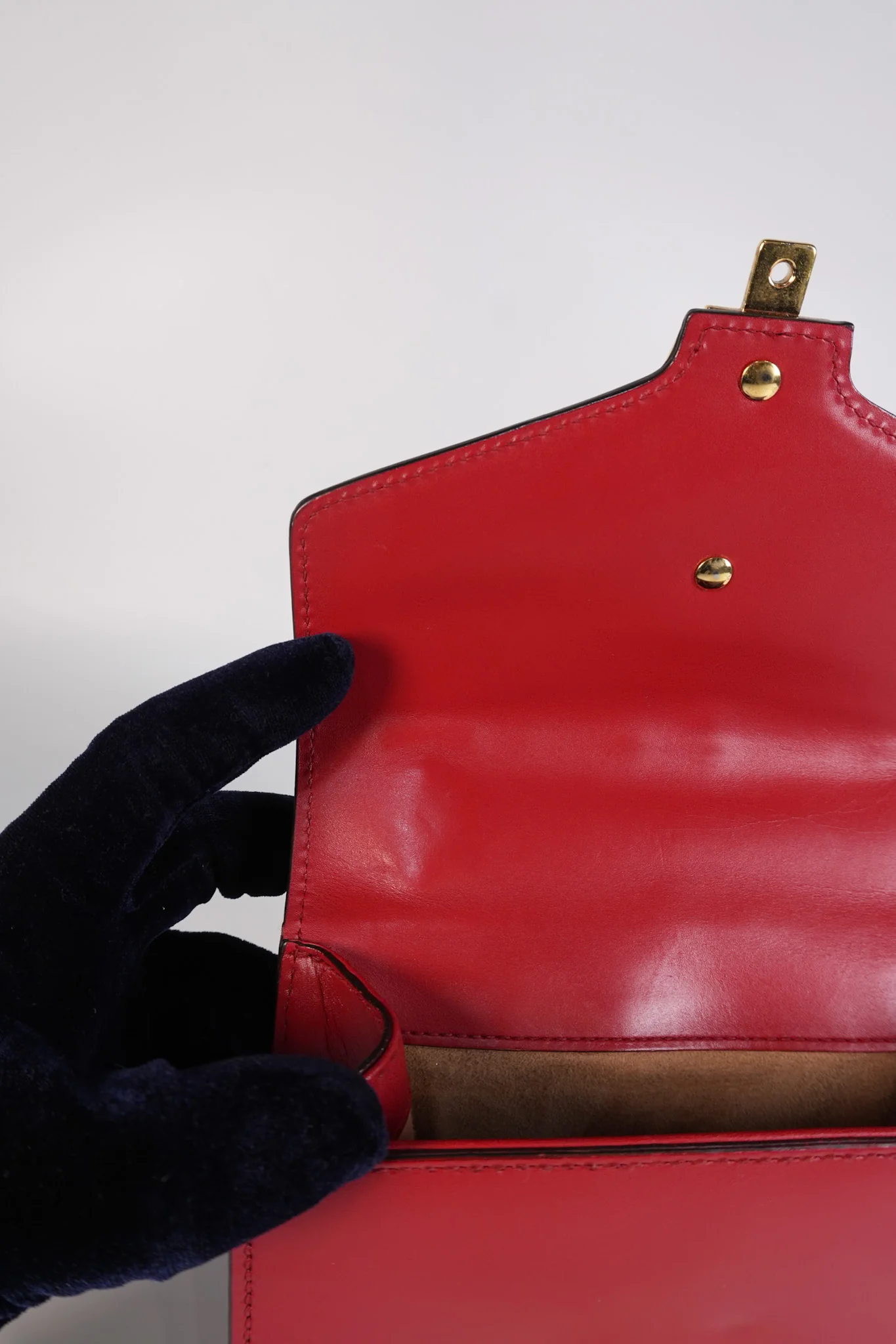 Gucci Mini Sylvie Shoulder Bag in Red Calfskin Leather & Gold Hardware - Image 24