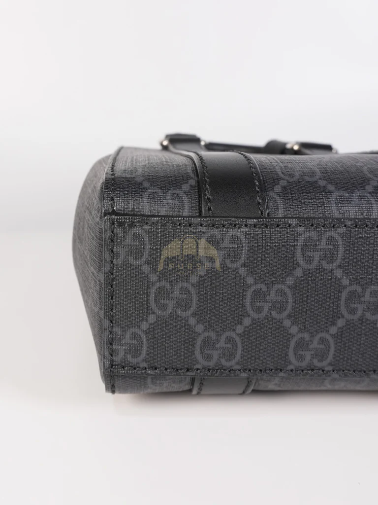 Gucci Mini Tote Bag in Black GG Supreme Canvas & Silver Hardware - Image 14