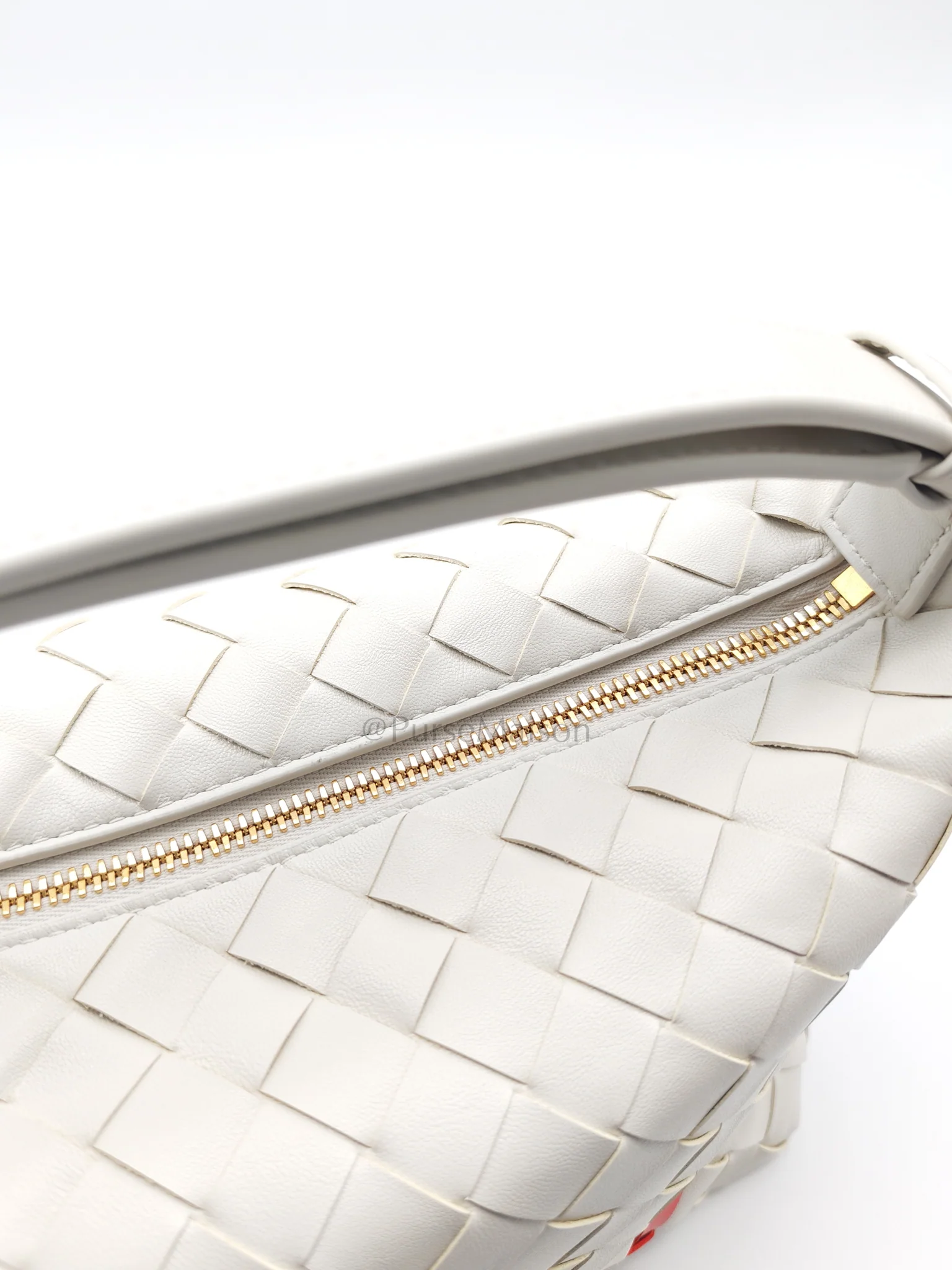 Bottega Veneta Wallace Hand Bag in Off White Nappa Intrecciato Leather - Image 19
