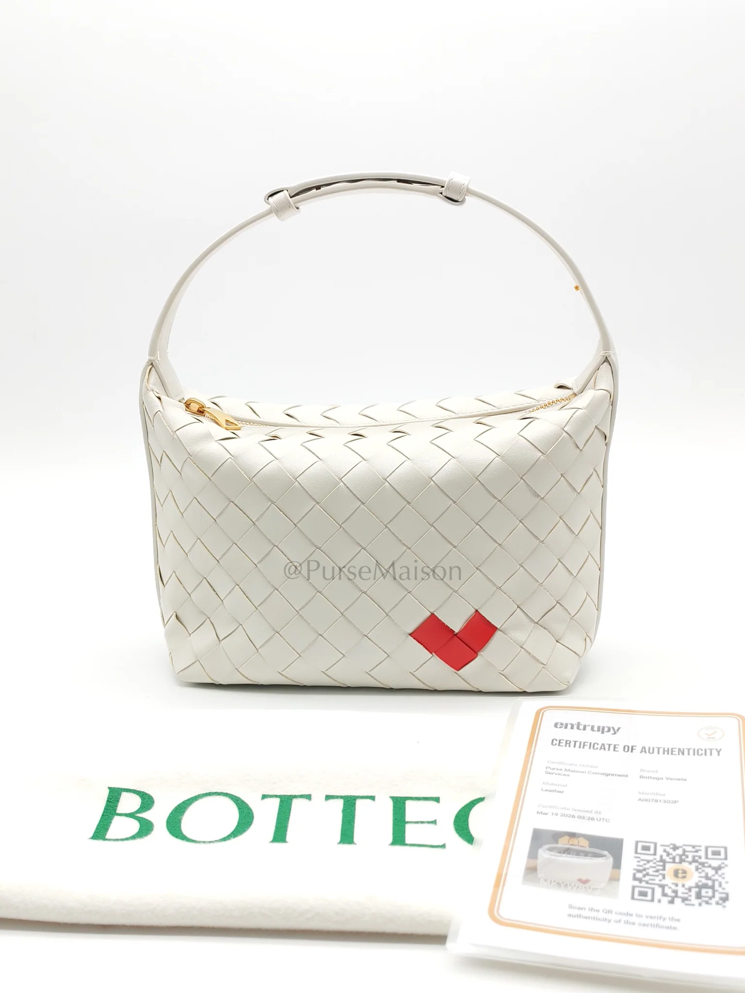 Bottega Veneta Wallace Hand Bag in Off White Nappa Intrecciato Leather - Image 31