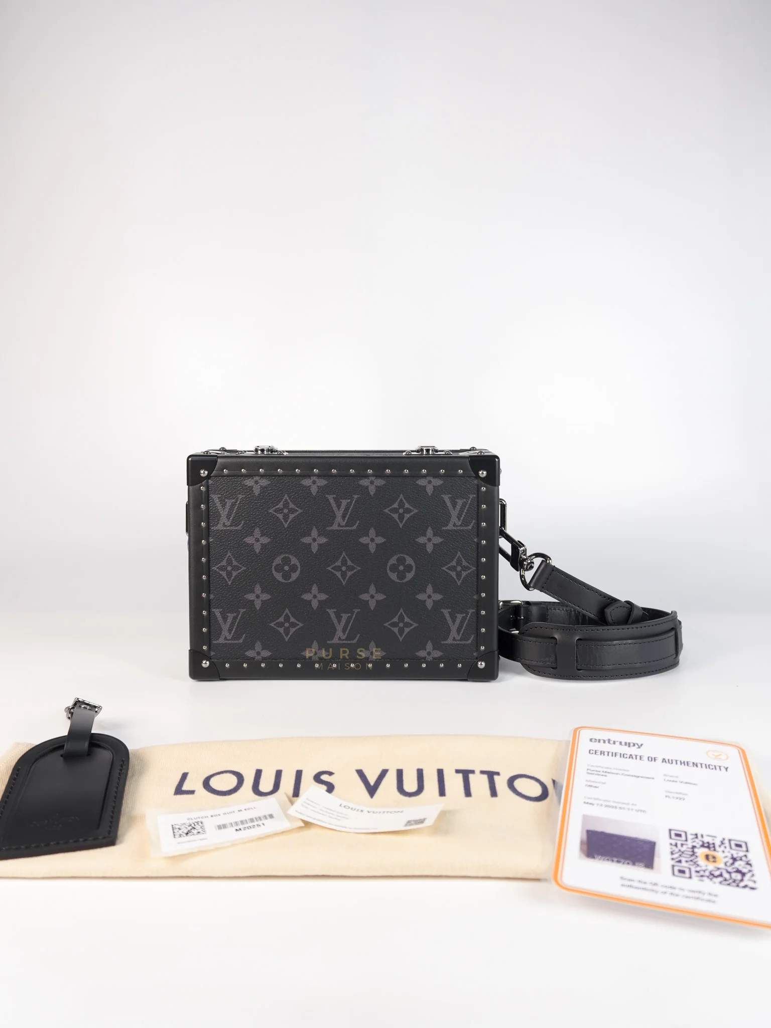 Louis Vuitton Monogram Eclipse Trunk Box in Graphite (Date Code: FL1222) - Image 31