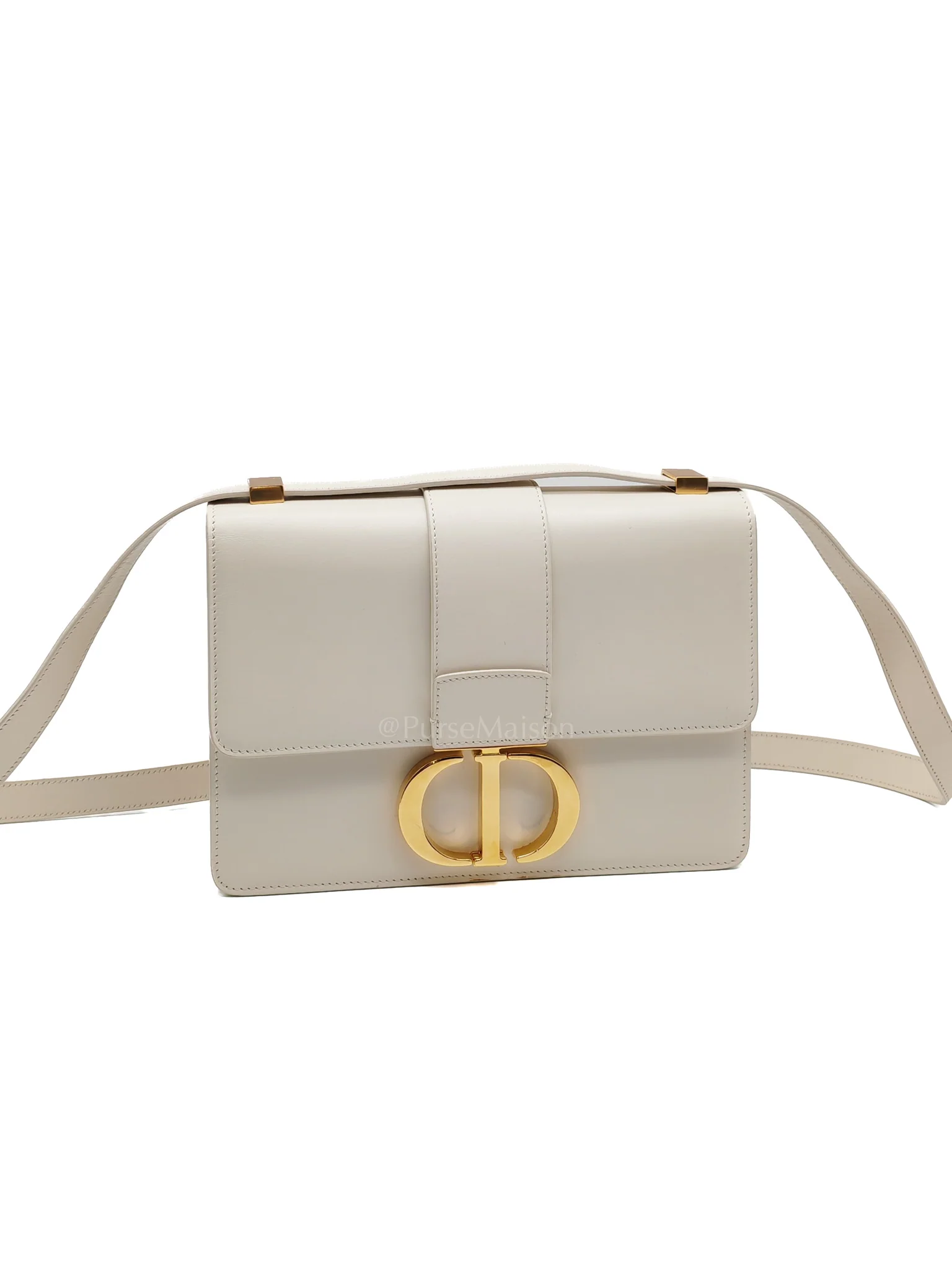 Christian Dior Montaigne in Medium White Calfskin Leather Crossbody Bag - Image 2