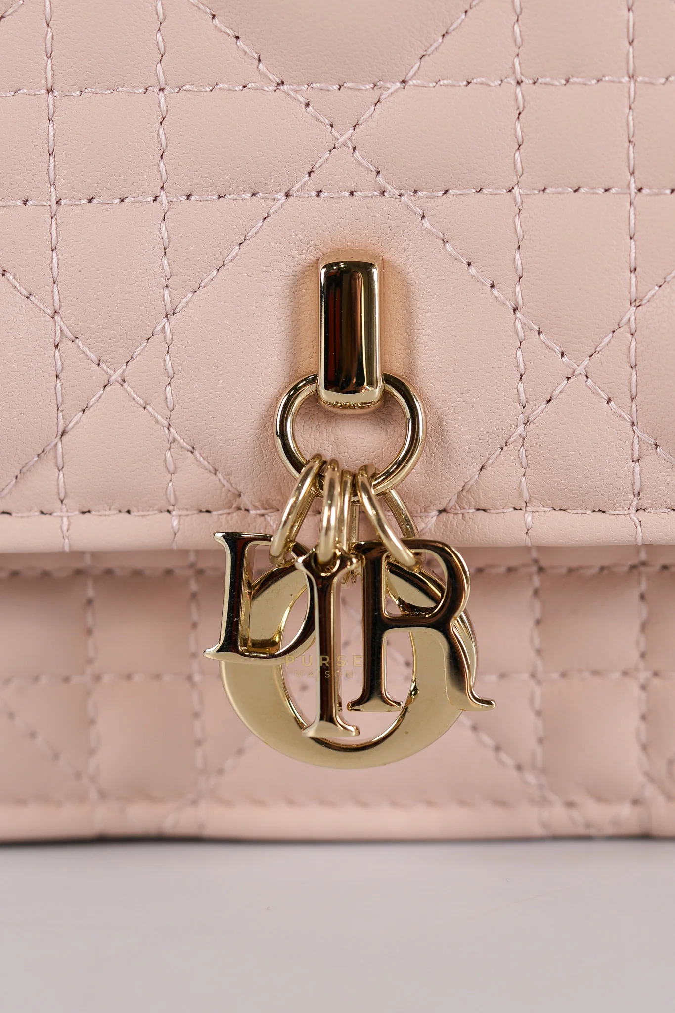 Christian Dior My Dior Mini Top Handle Bag in Powder Pink Gold Hardware - Image 13