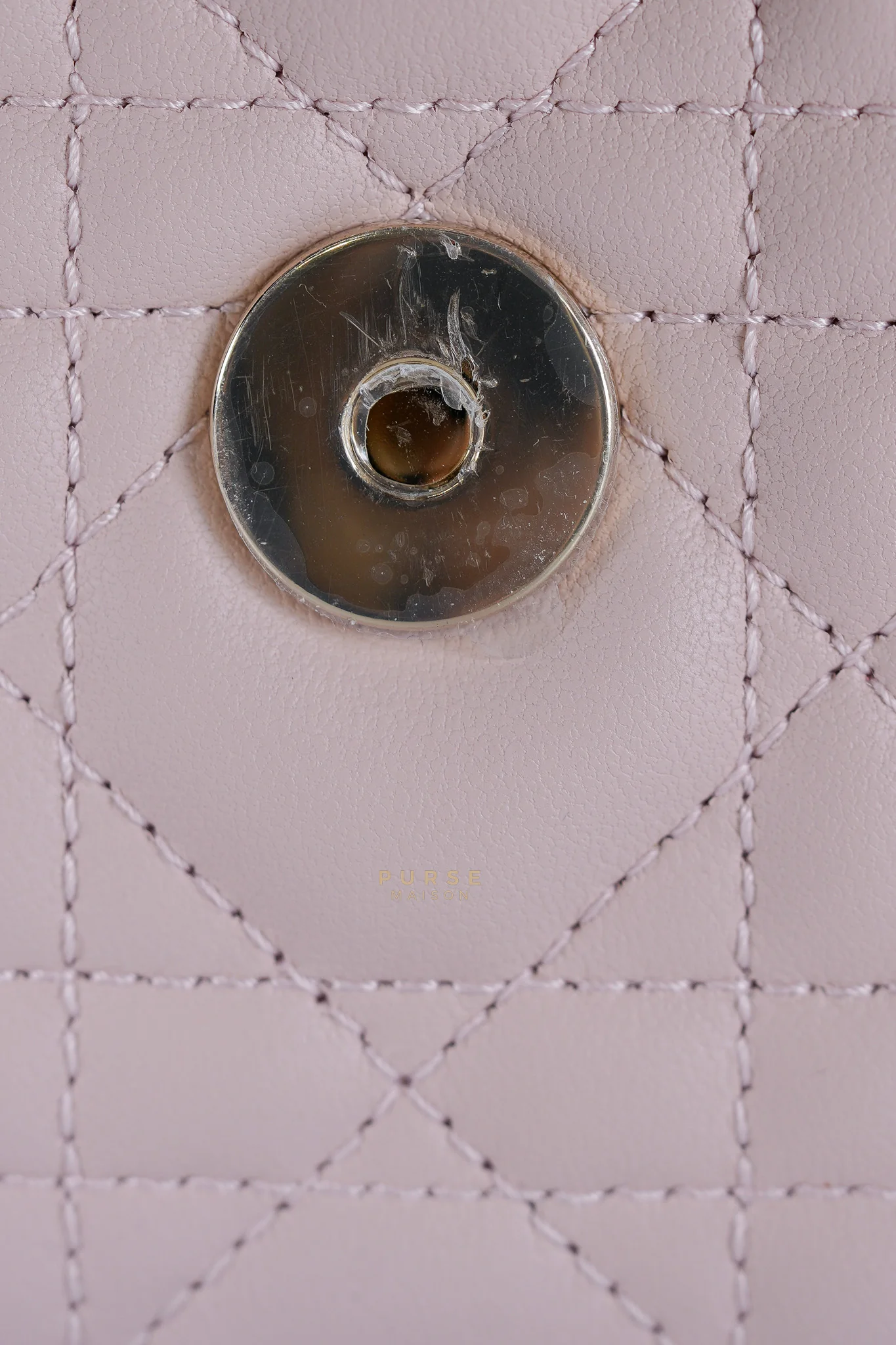 Christian Dior My Dior Mini Top Handle Bag in Powder Pink Gold Hardware - Image 17