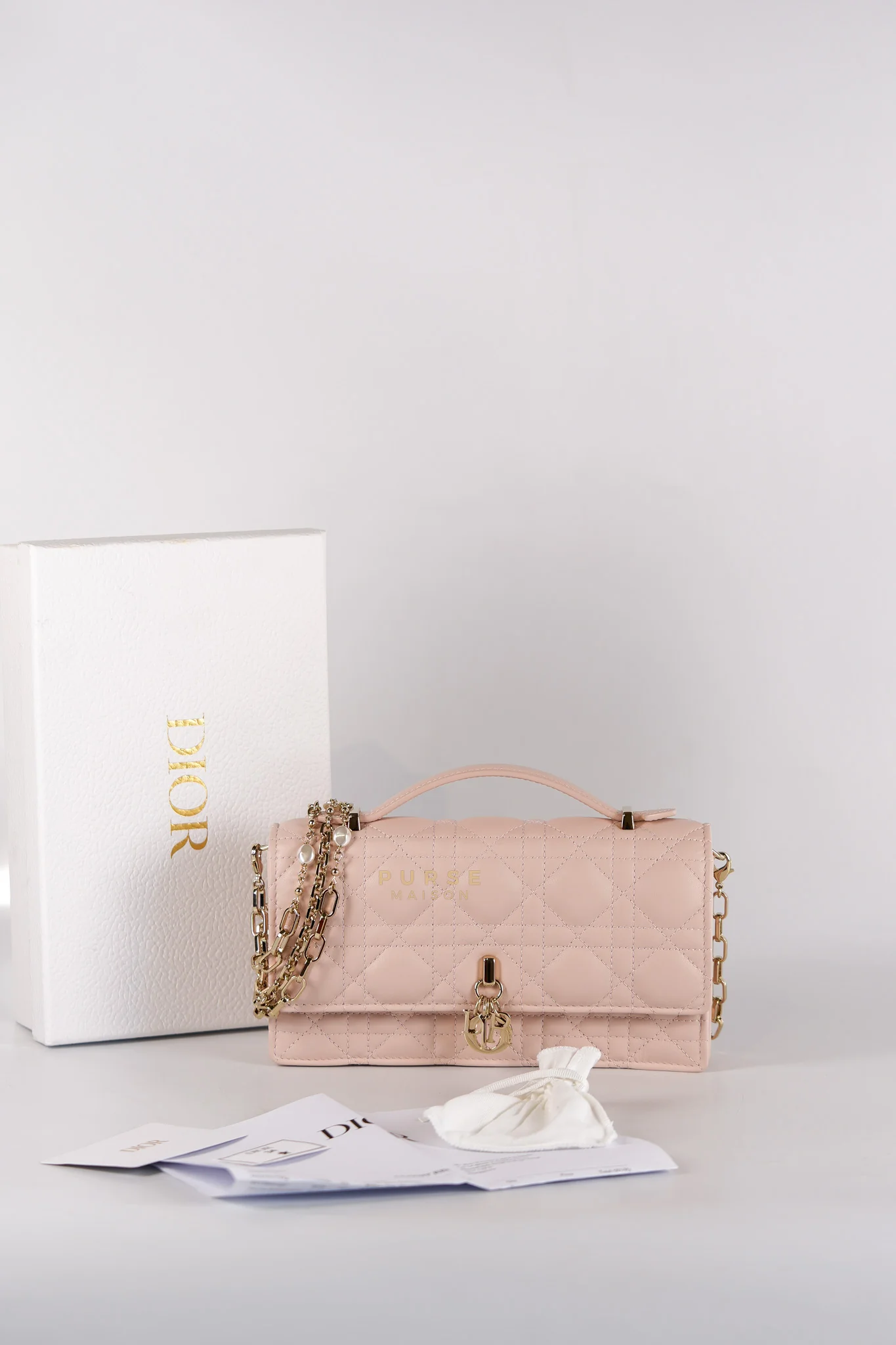 Christian Dior My Dior Mini Top Handle Bag in Powder Pink Gold Hardware - Image 25