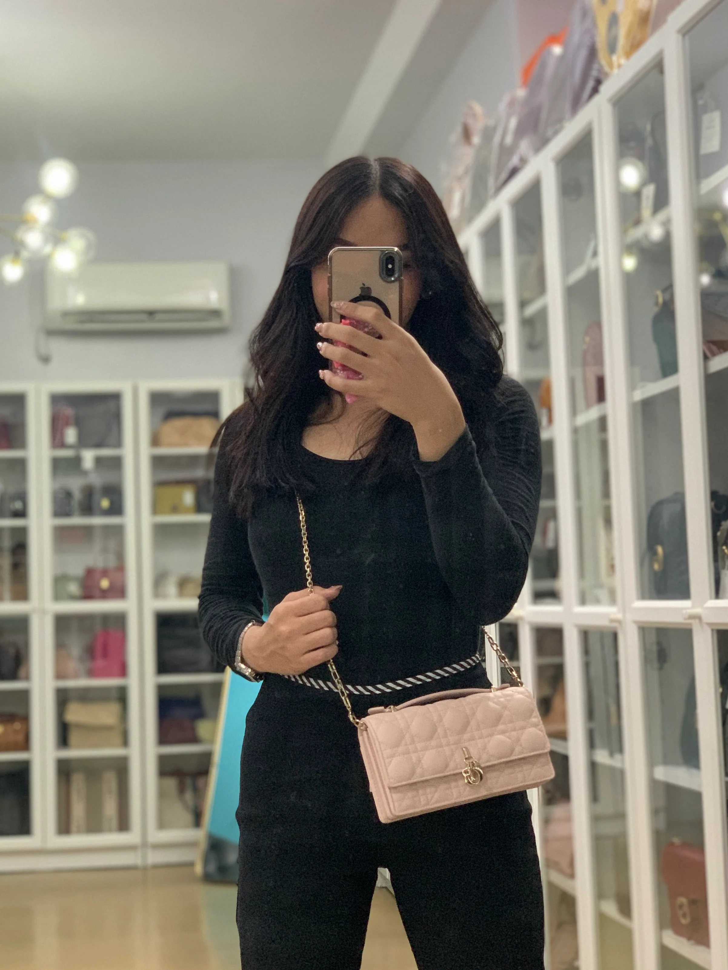 Christian Dior My Dior Mini Top Handle Bag in Powder Pink Gold Hardware - Image 27
