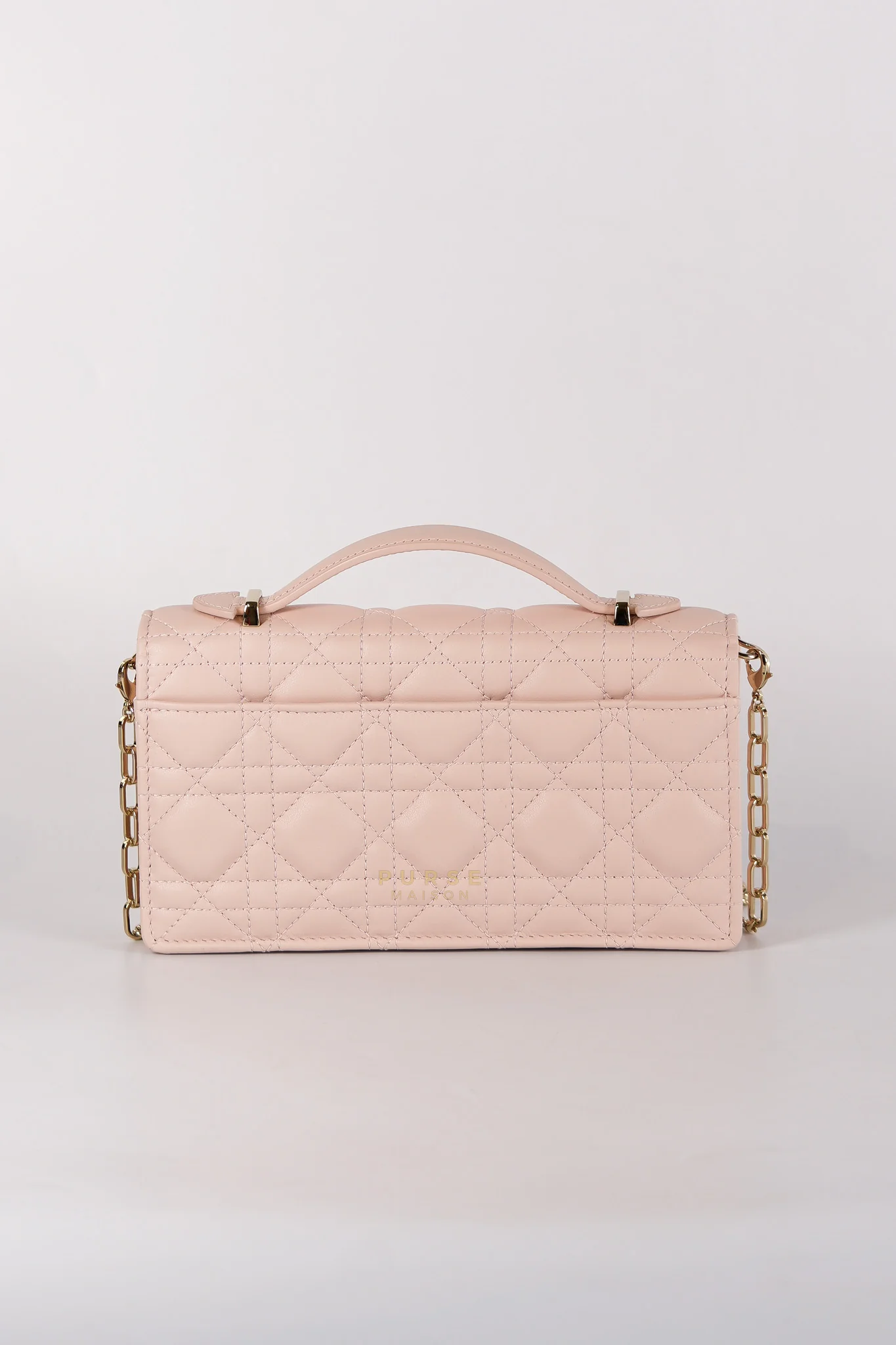 Christian Dior My Dior Mini Top Handle Bag in Powder Pink Gold Hardware - Image 4