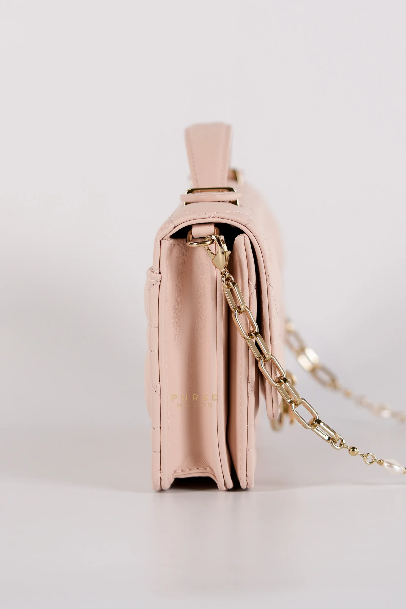 Christian Dior My Dior Mini Top Handle Bag in Powder Pink Gold Hardware - Image 5