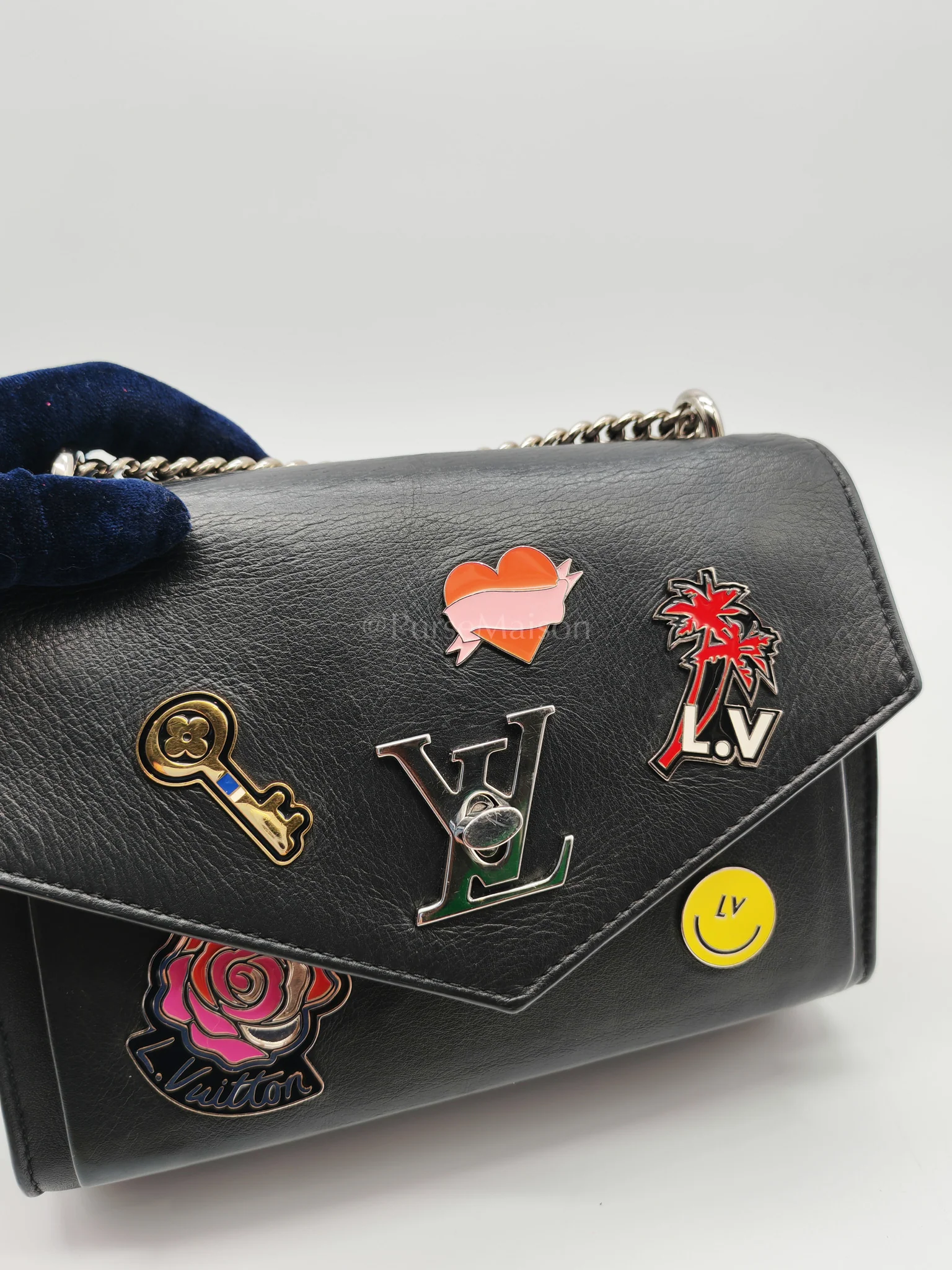 Louis Vuitton My Lock Me Limited Edition Pin Embellished Calfskin Leather Shoulder Bag (Date Code: AR3108) - Image 18