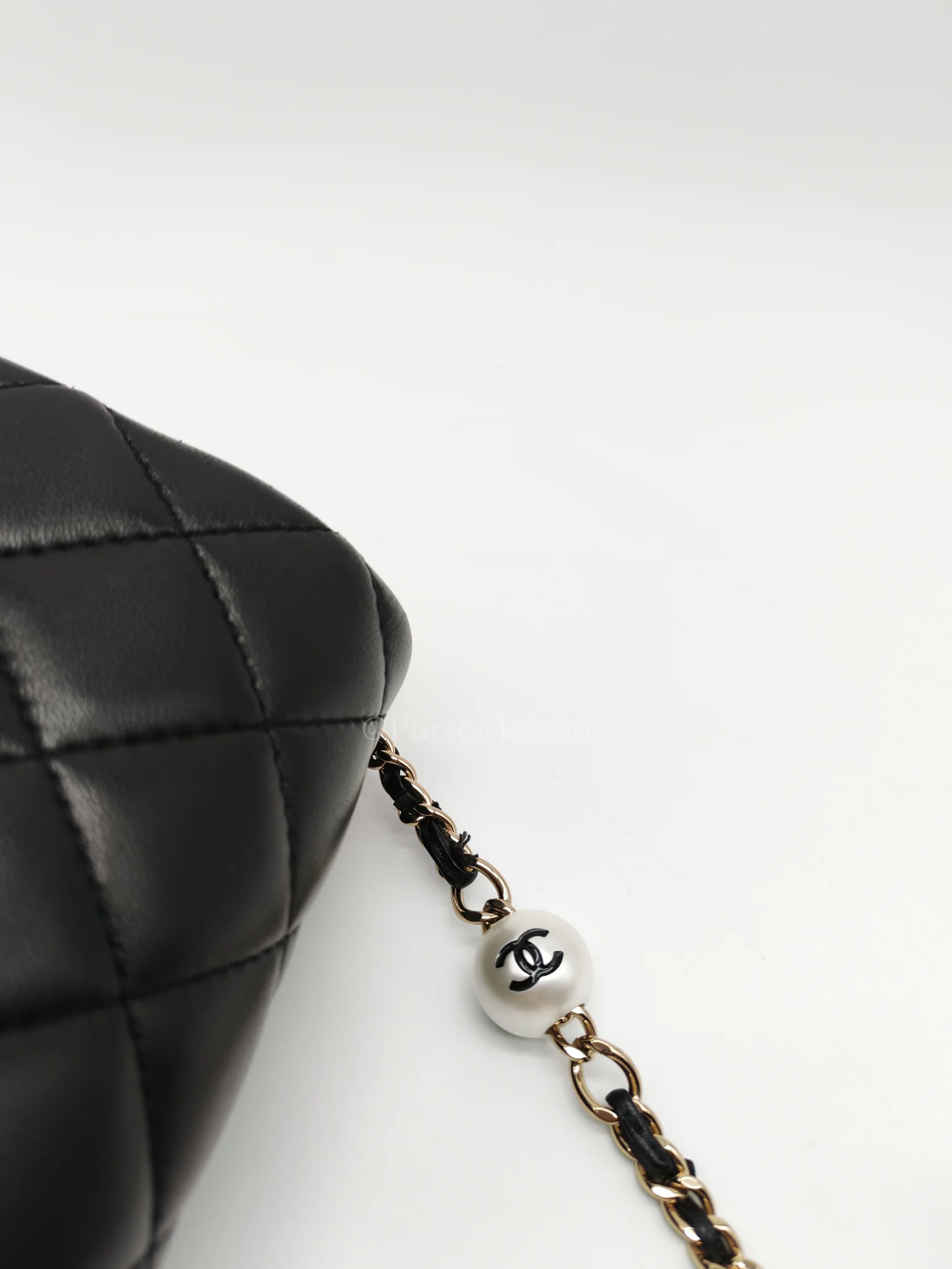 Chanel My Precious Pearls Chain Flap in Black Lambskin and Light Gold Hardware Series 29 - Image 14