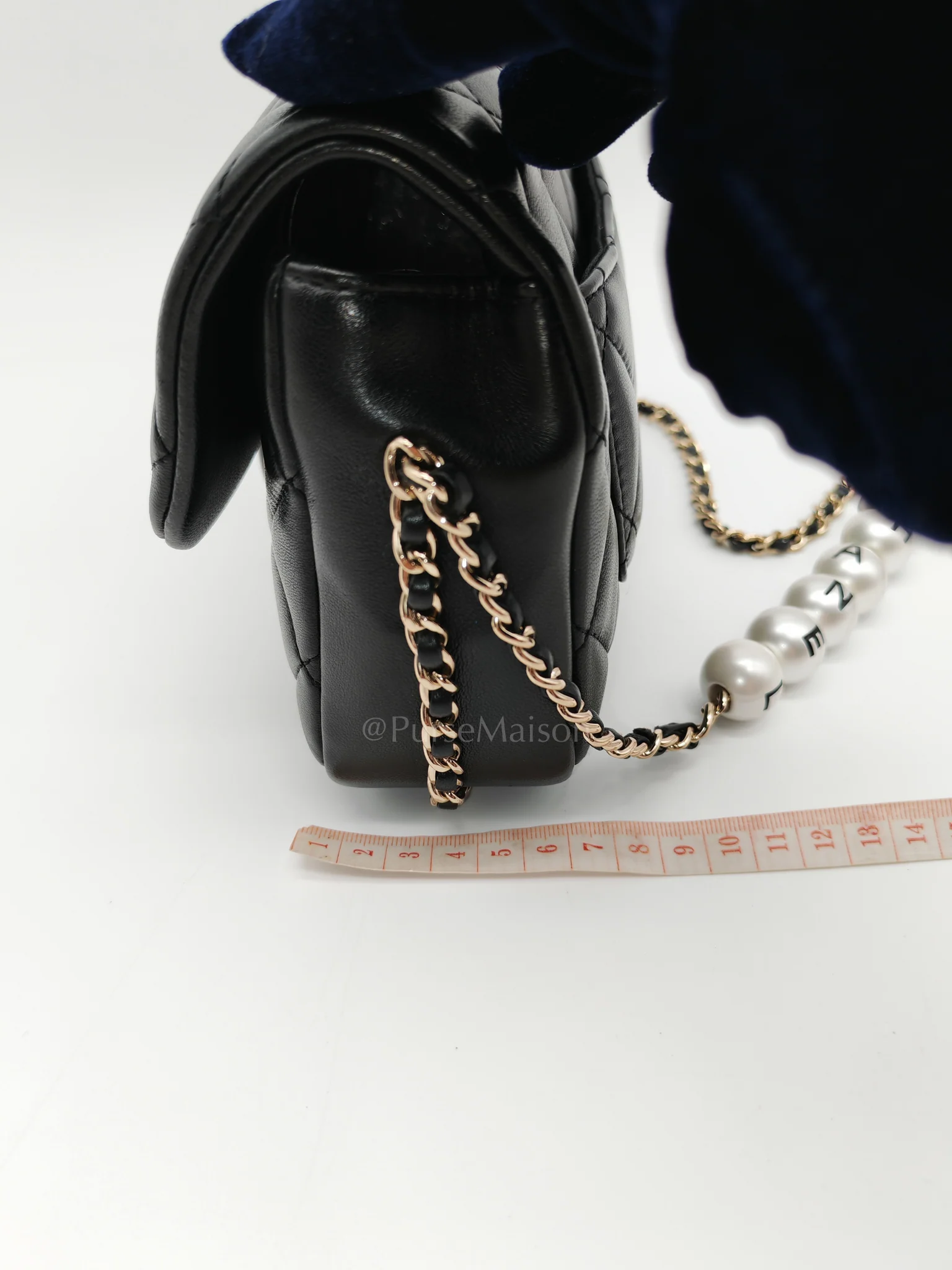 Chanel My Precious Pearls Chain Flap in Black Lambskin and Light Gold Hardware Series 29 - Image 26