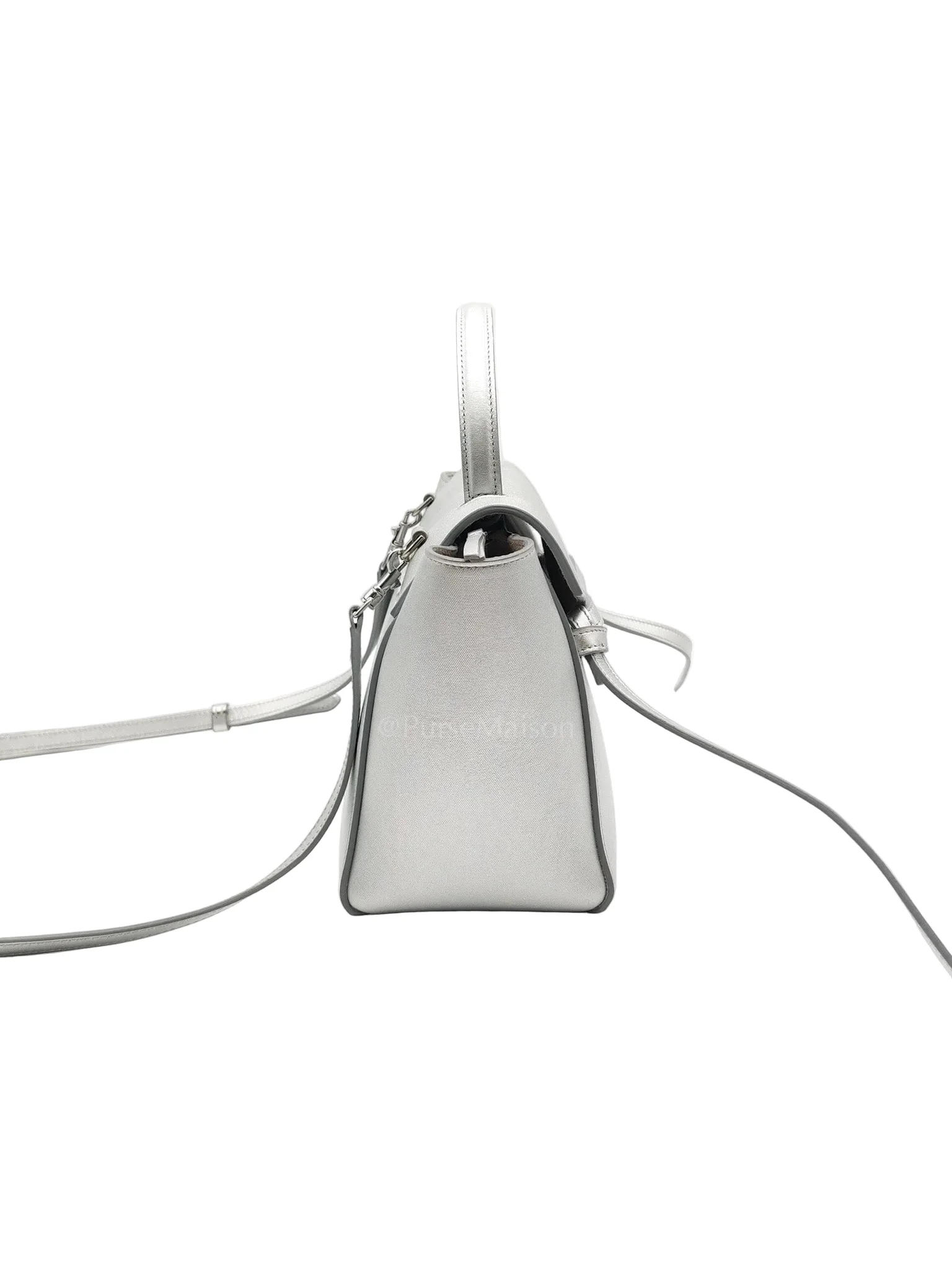 Celine Belt Bag Nano in Silver Laminated Calfskin Leather & Silver Hardware - Image 5