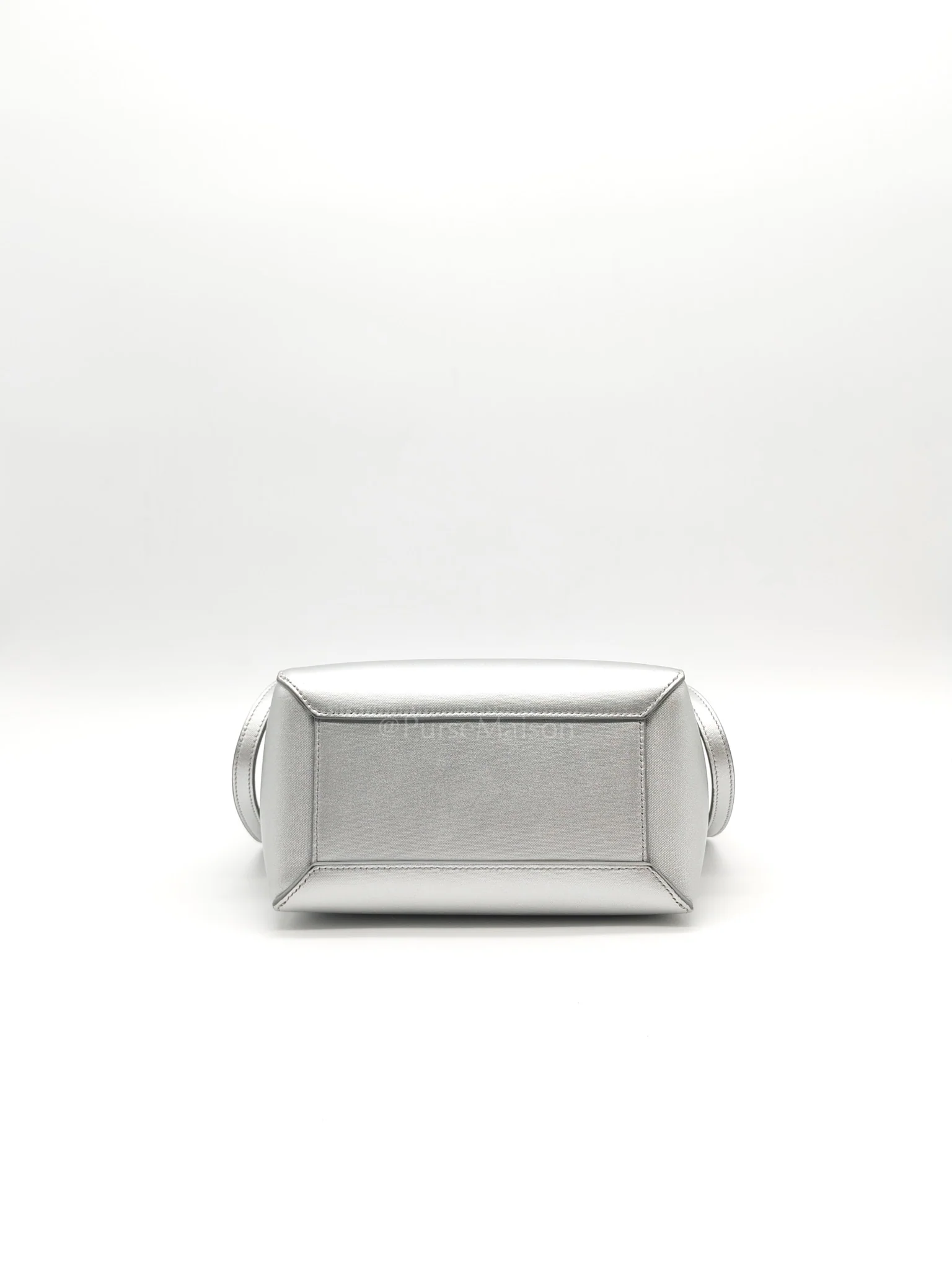 Celine Belt Bag Nano in Silver Laminated Calfskin Leather & Silver Hardware - Image 7